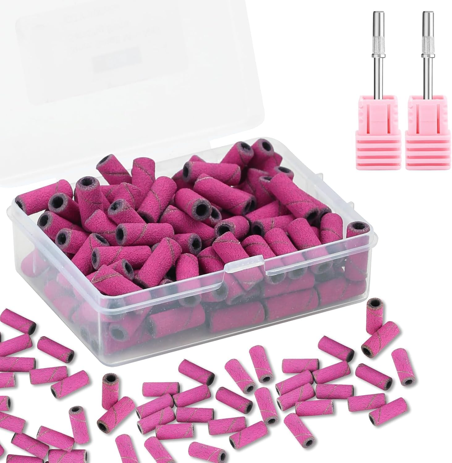 Mini Sanding Bands for Nail Drill &ndash; 100 Pcs 240 Grit Professional Small Sanding Bands with 2Pcs 3Mm Small Stainless Steel Mandrel Bit Set, 240 Grit, Perfect for Manicures and Pedicures