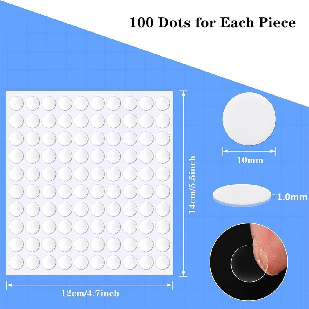 Idopick 10MM Double Sided Sticky Adhesive Dots, 400 Pcs Removable Stickers Acrylic round Putty Waterproof Sticky Dot Thick Strong Traceless Sticker for Balloons Envelopes Note Craft Photo DIY image number 4