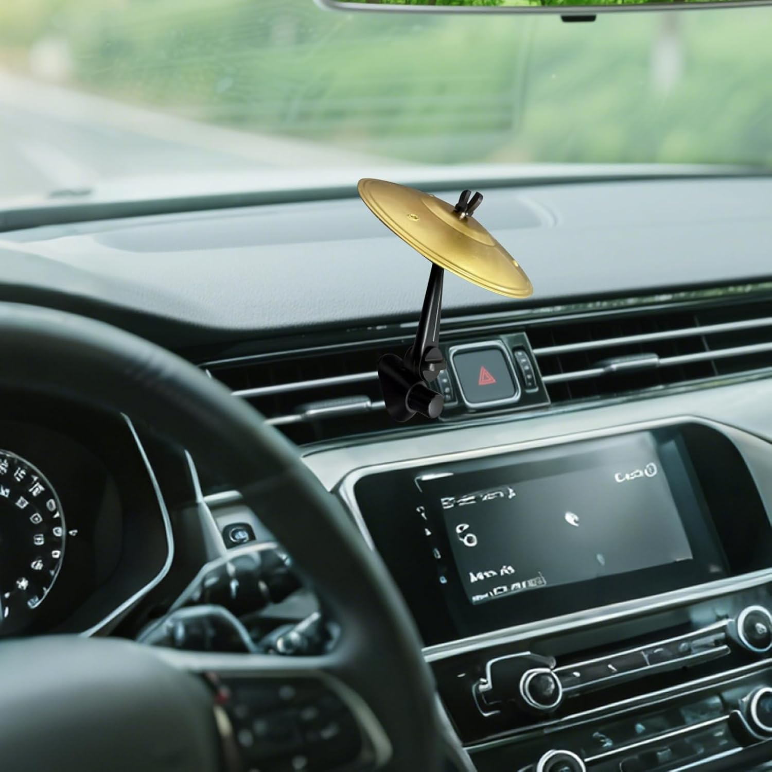 Car Crashs Cymbals, Car Crashs Cymbals Vent, Easy Clips-On Cymbals for Music Lovers, Make Your Driving More Fun, for All Types of Vehicles - Silver image number 3