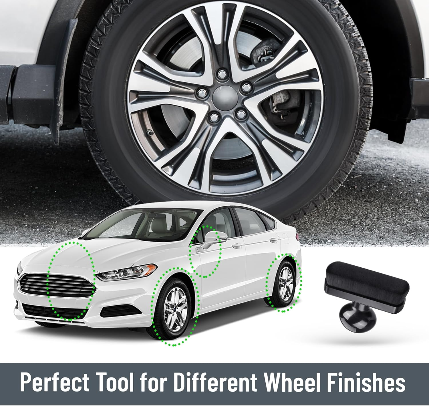 BABYSHEEP Car Tire Shine Applicator,Large Vegan Tire Shine Brush - Automotive Tire Dressing Applicator Brush with Storage Stand for Tire Detailing & Car Wash Kit, Black, 3.6 Inch Length (Black) image number 3