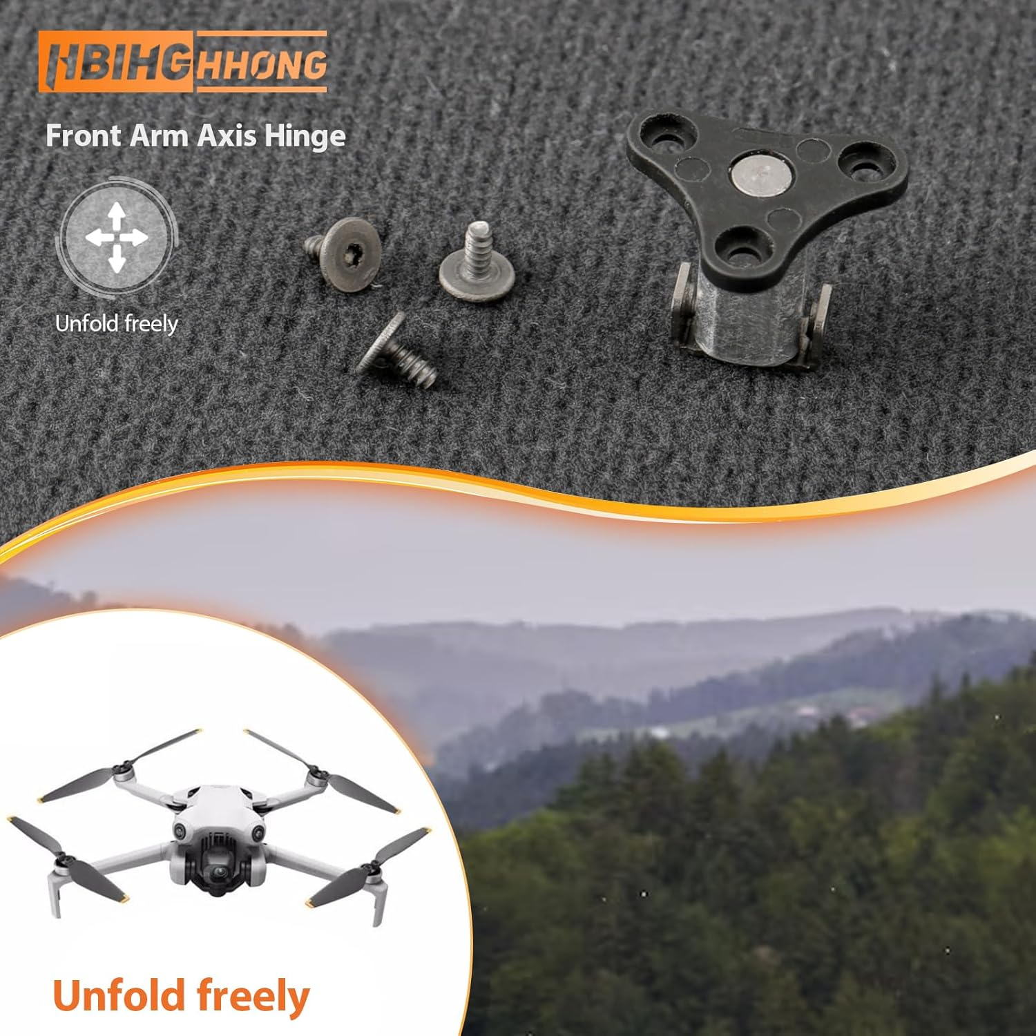 Front Arm Axis Replacement for DJI Mini 4 Pro/Mini 3 Front Arm Shaft Screws Arm Hinges for DJI Mini 3 Drone Accessories Parts with Repair Tools（Screws 3Pcs）