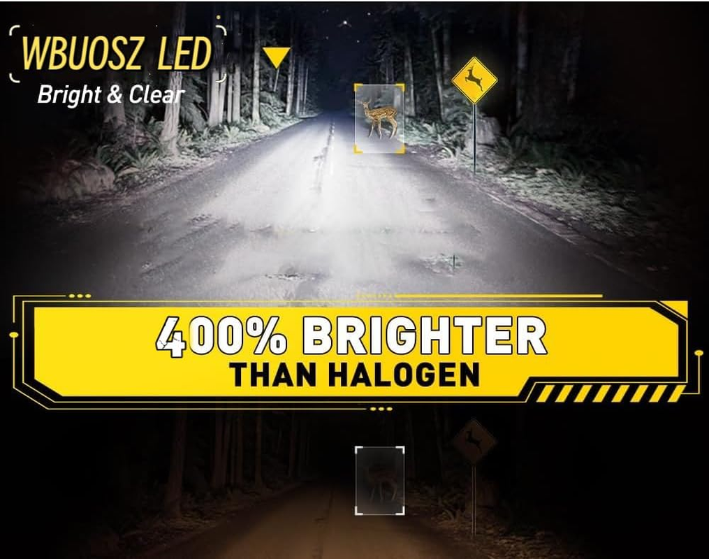 Wbuosz H8 LED Headlight Bulbs, 400% Brightness 29000LM 6000K White 1:1 Mini Size All-In-One Conversion Kit Non-Polarity No Adapter Required Plug and Play H9 H8 H11 LED Fog Light Bulb, Pack of 2 image number 4