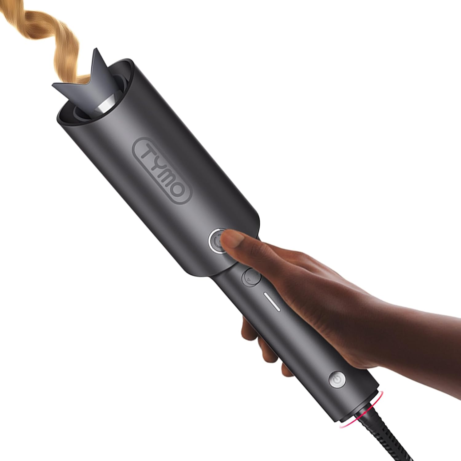 TYMO CURLPRO Automatic Curling Iron - Beach Waves Curling Wand with Ceramic Barrel, 500 Million Ionic, Dual Voltage & Lightweight for Travel, Metallic Grey, 25Mm image number 6