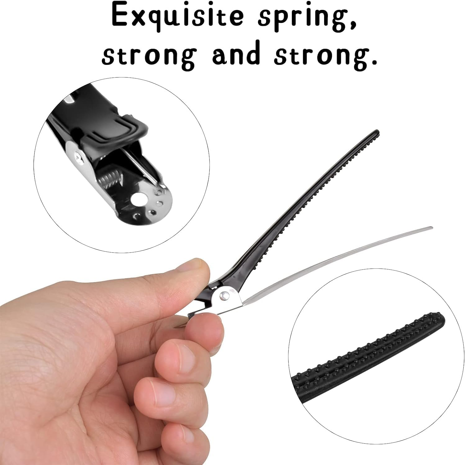 12 Pcs Sectioning Hair Clips 10.3Cm/4.05Inch for Hair Stying Sectioning Alligator Curl Hair Clips Metal Duckbill Hair Clips Crocodile Hair Styling Clips No Bend Hair Pin for Women Girls Hair Salon image number 5