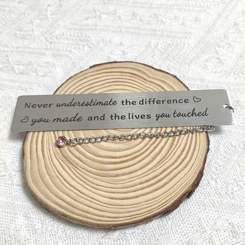 RFTWXHPN Stainless Steel Bookmark - Never Underestimate the Difference You Made - 1 Pack image number 3