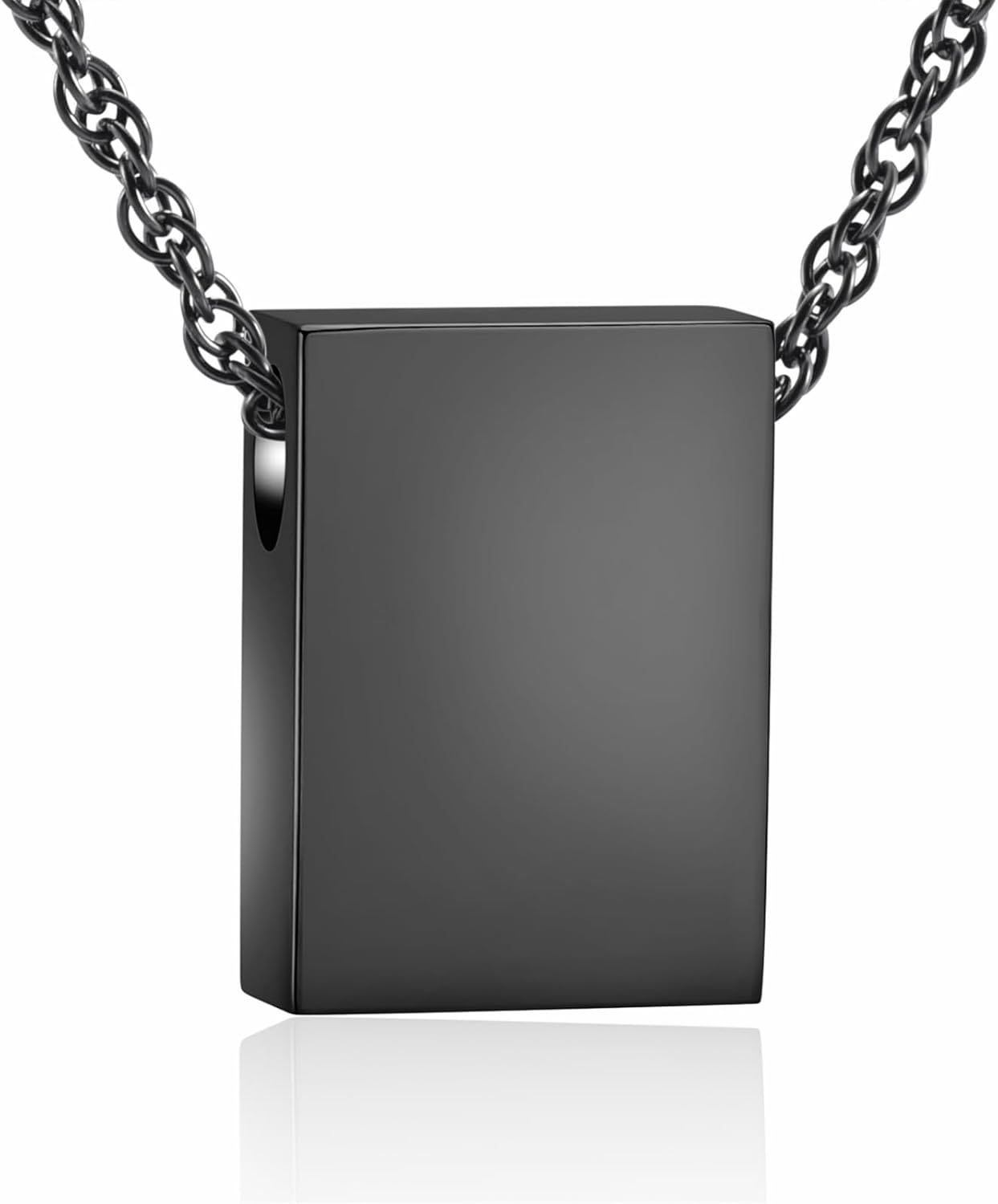 QGJNSGC Cremation Urn Necklace for Ashes Small Rectangle Square Memorial Ash Pendant Keepsake Jewellery Dog Tag Ash Locket for Women Men