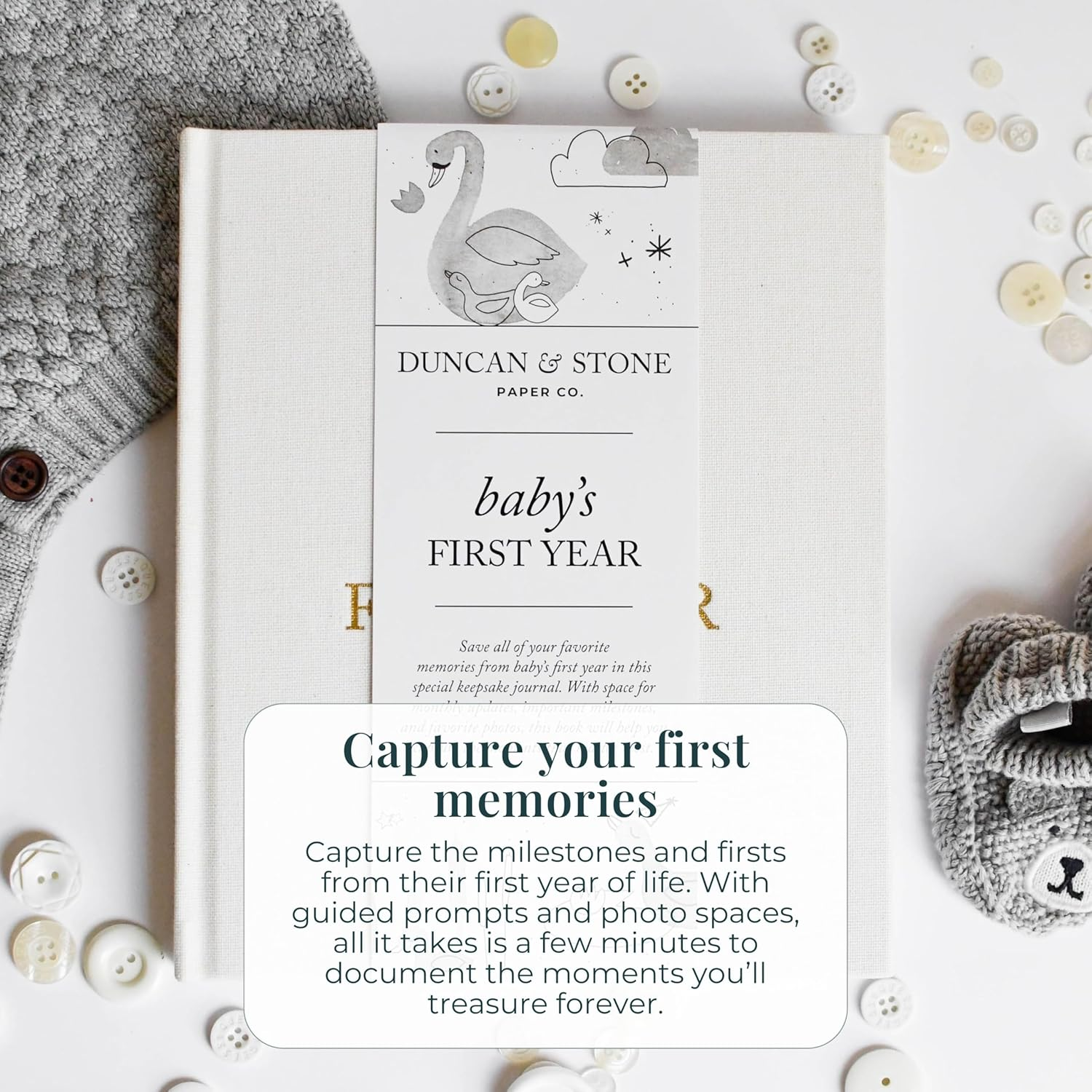 Baby First Year Book - Heirloom Keepsake Baby Memory Book to Record Important Milestones, Photos & More - Baby Keepsake Books (Dusty Rose,112 Pages) - Dusty Rose image number 4