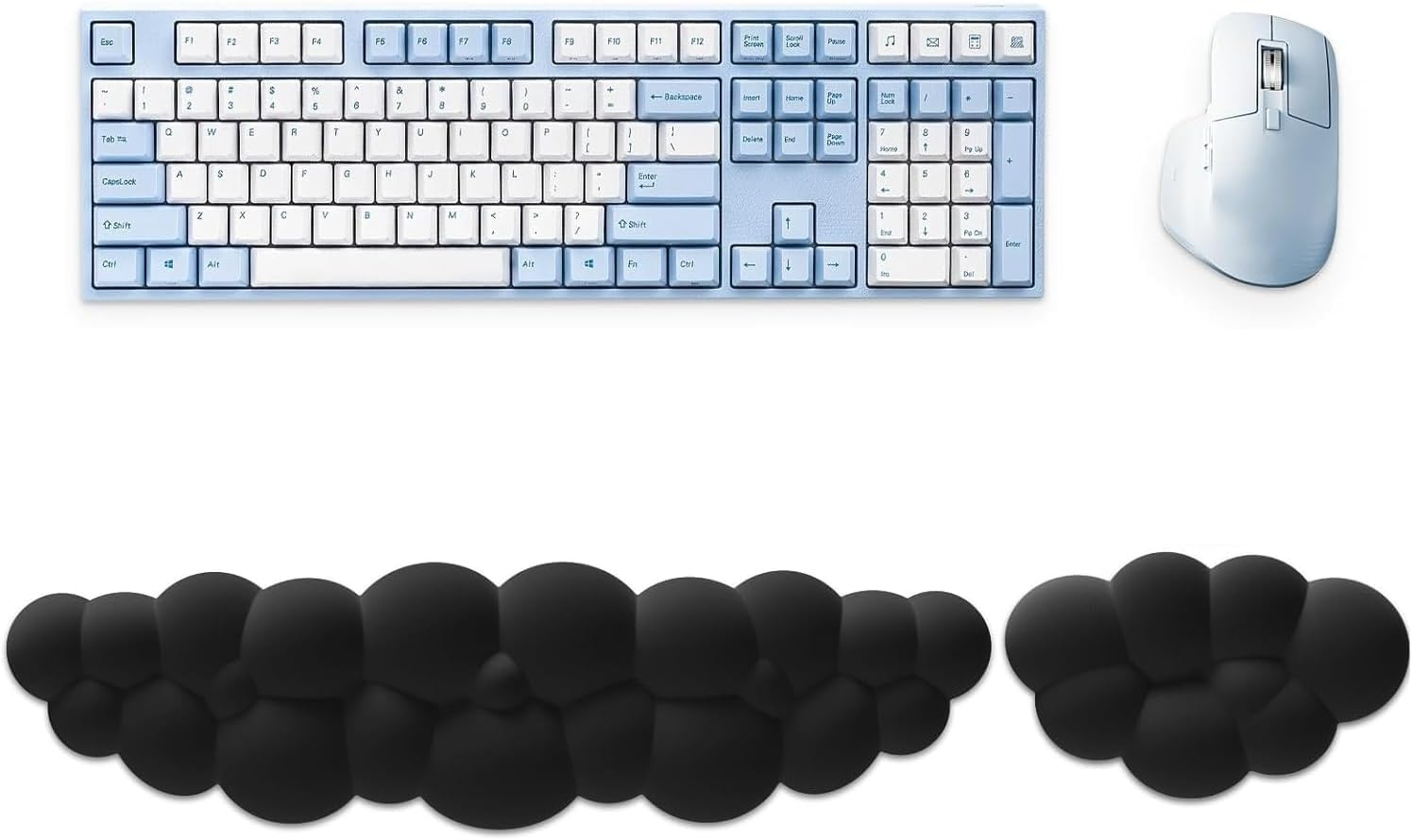 Keyboard and Wrist Rest Pad Set of 2, Geecol Soft Palm Rest PU Leather Memory Foam Soft Keyboard Rest for Wrist Support and Arm Rest, Desk Wrist Pad for PC Gaming/Hand Cushion/Computer/Office