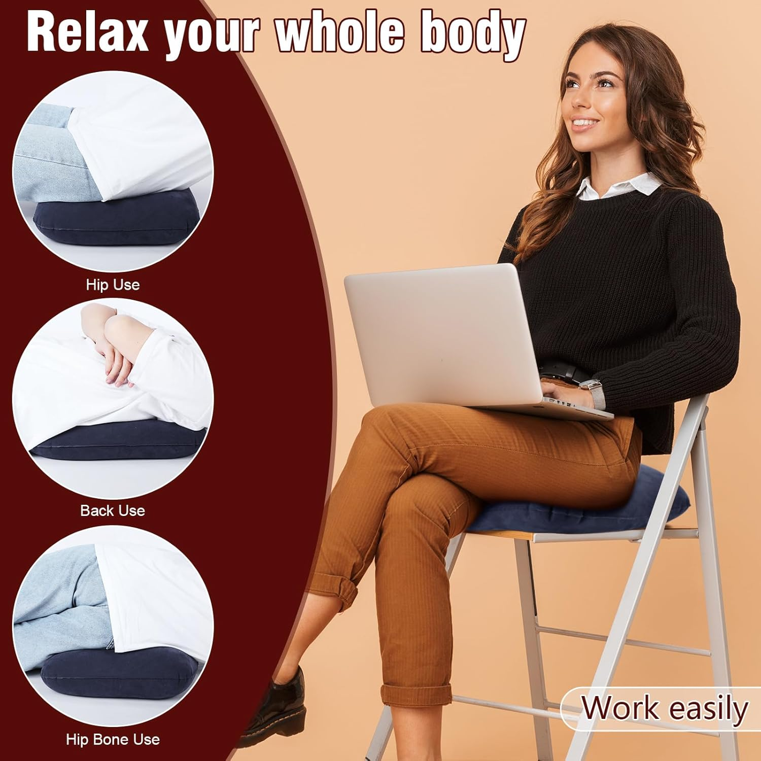 Tinideya 4 Pcs Donut Cushion Inflatable Donut Pillow Inflatable Portable anti Bedsore Seat Pillow Donut Pillow Cushion with 2 Air Pump for after Tailbone Hemorrhoids Pregnancy Surgery image number 3