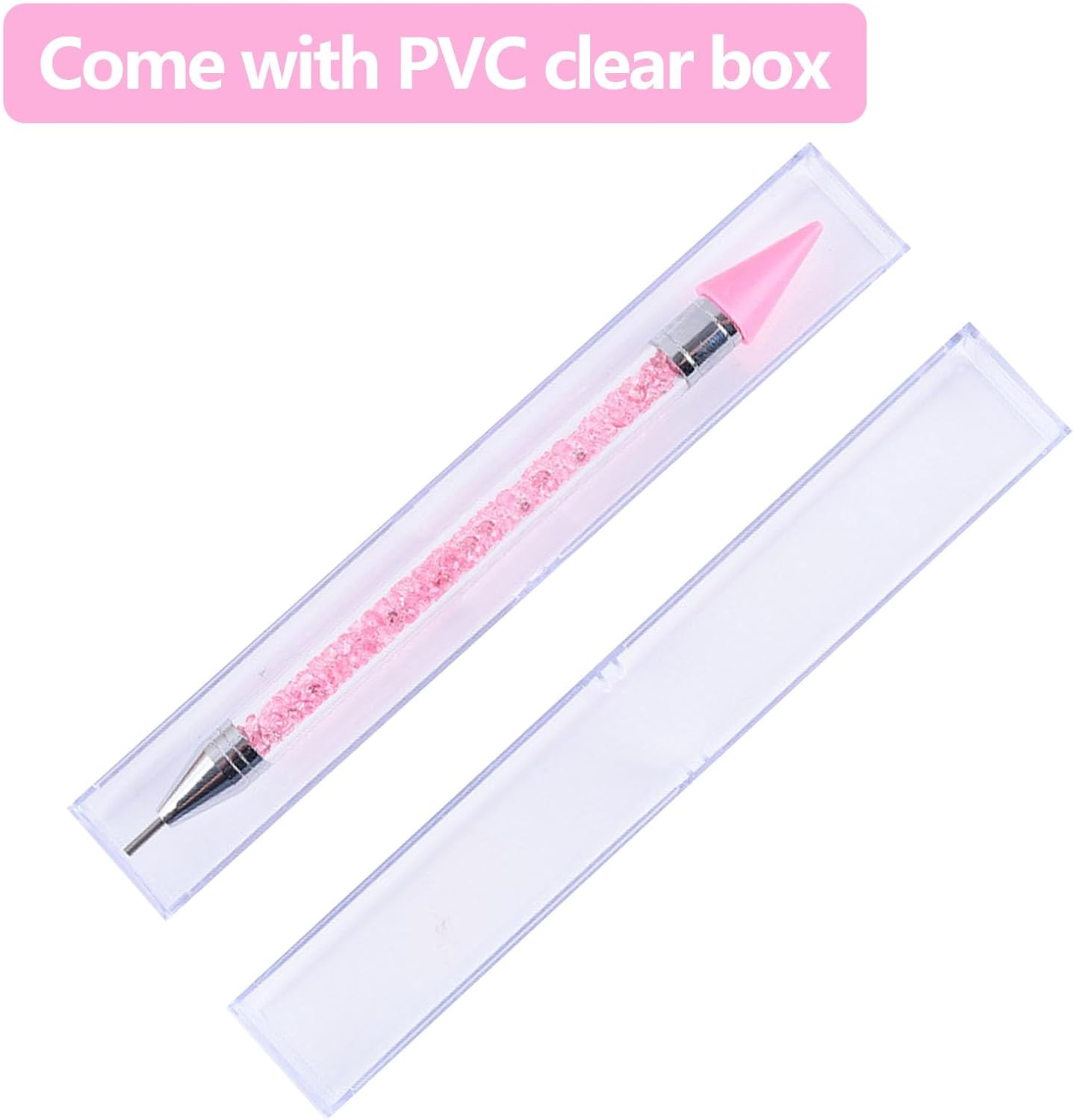 2 Pack Dual Ended Nail Rhinestones Picker Dotting Tools,Ergonomic Nail Art Crafts,Diy Nail Art Decoration Wax Tip Pencil for Nail Gems Stones Crystals Art Crafts with 2 Extra Wax Head image number 6