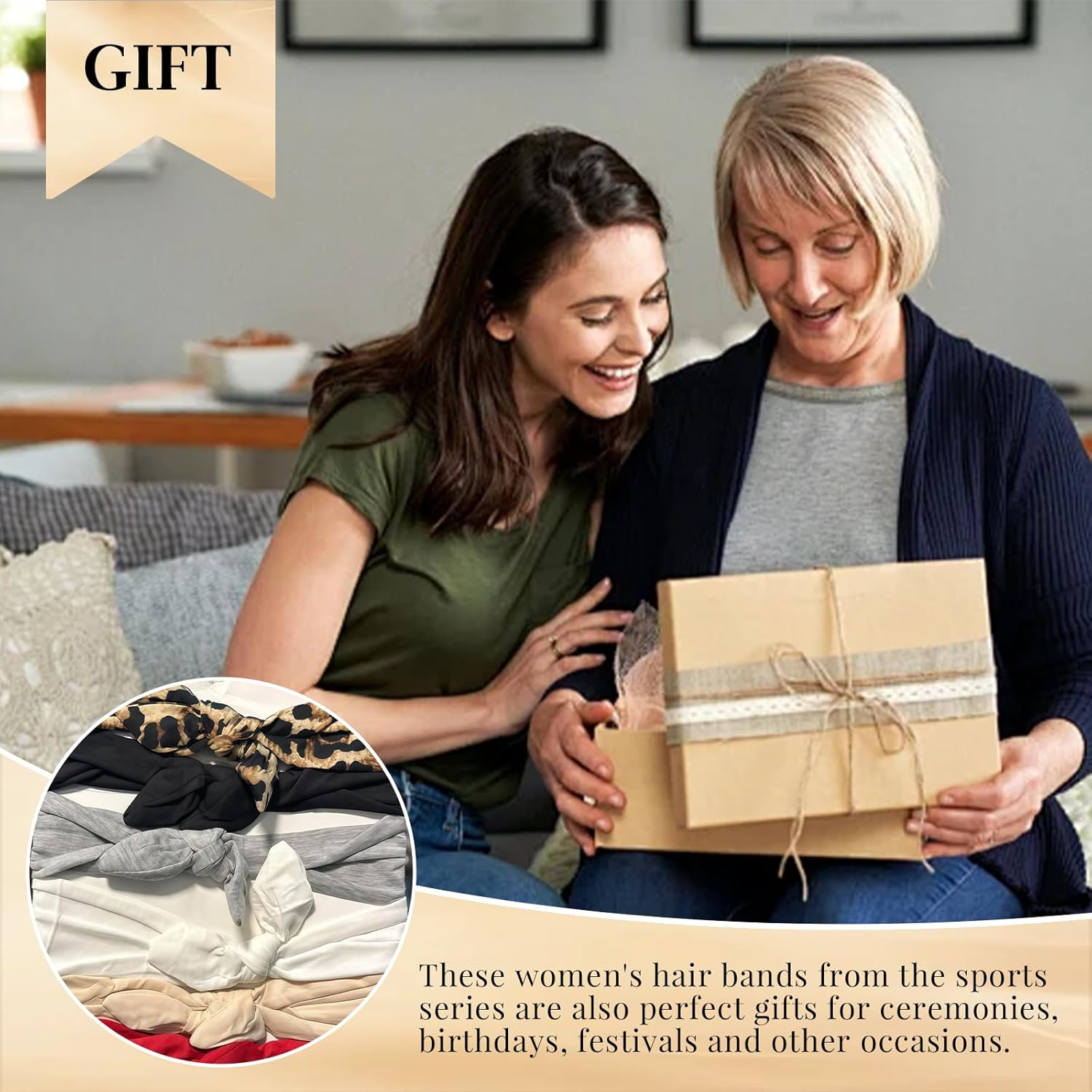 Pack of 6 Women'S Headbands, Elastic Hair Band, Boho Style, Non-Slip Wide Hair Band for Women, Girls for Sports, Yoga, Everyday Use (Multi-Colour) image number 3