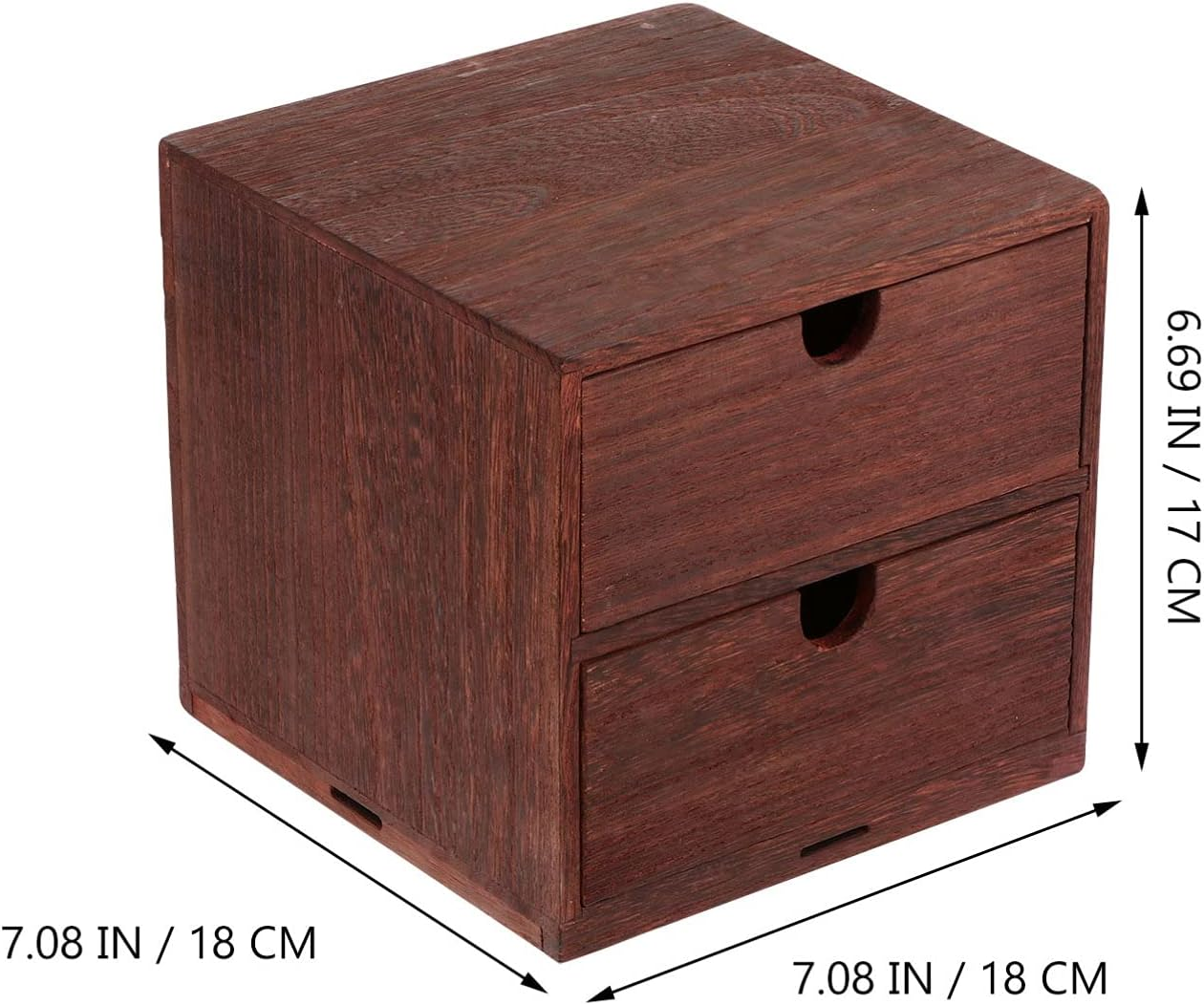 Cabilock Vintage Wooden Storage Organizer Four-Layer Desktop Storage Box Desk Organiser for Home Living Bedroom image number 2