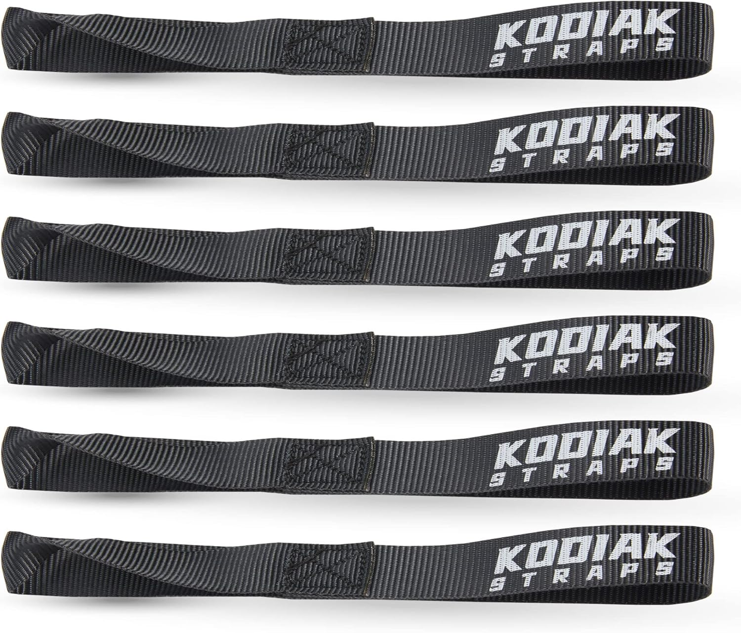 Soft Loop Tie down Straps - 1 X 12 Inches- 4,500 Lb Load Capacity - Green 6 Pack - Loops for Securing ATV, UTV, Motorcycles, Scooters, Dirt Bikes, Lawn & Garden Equipment by Kodiak Straps