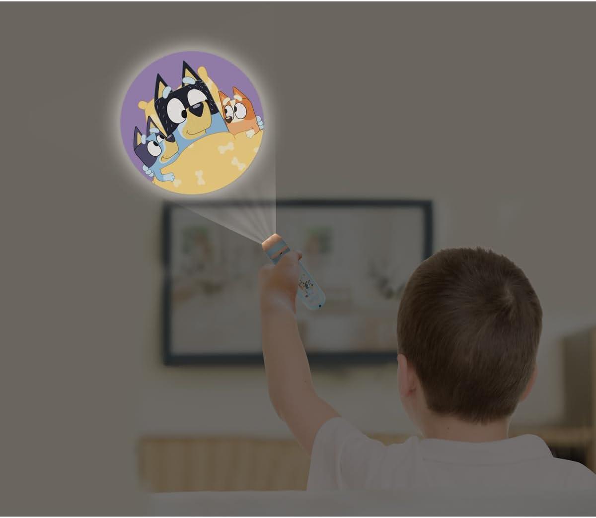 Lexibook, Bluey, Bluey LTC050BYLXB Storyteller Projector and Flashlight, Blue Yellow