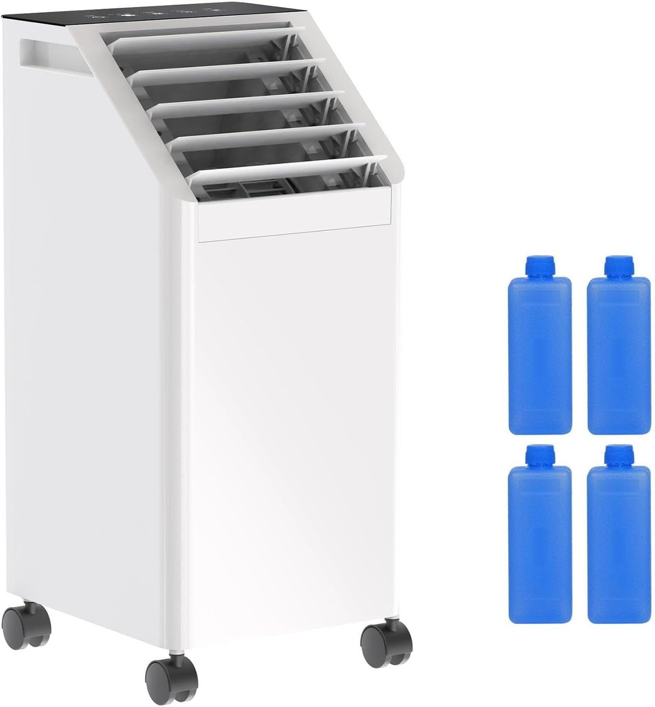 COBUY Evaporative Air Cooler Conditioner, 3 in 1 Portable 8L Cooling Fan Humidifier with Adjustable Louvres, 4 Ice Box, 3 Wind Modes, 3 Speeds, Timer for Home Office Room