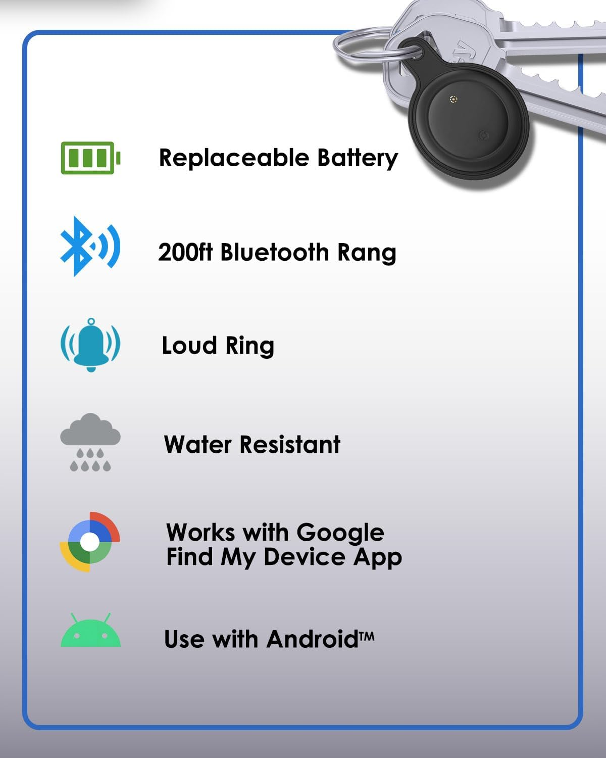 [2025 Android Tag] Bluetooth Tracker for Android Phones. Google Certified Item Locator, Smart Tracking Tag for Google Find My Device App. Finder for Keys, Luggage, Suitcase, Backpack and More-1 Pack image number 5