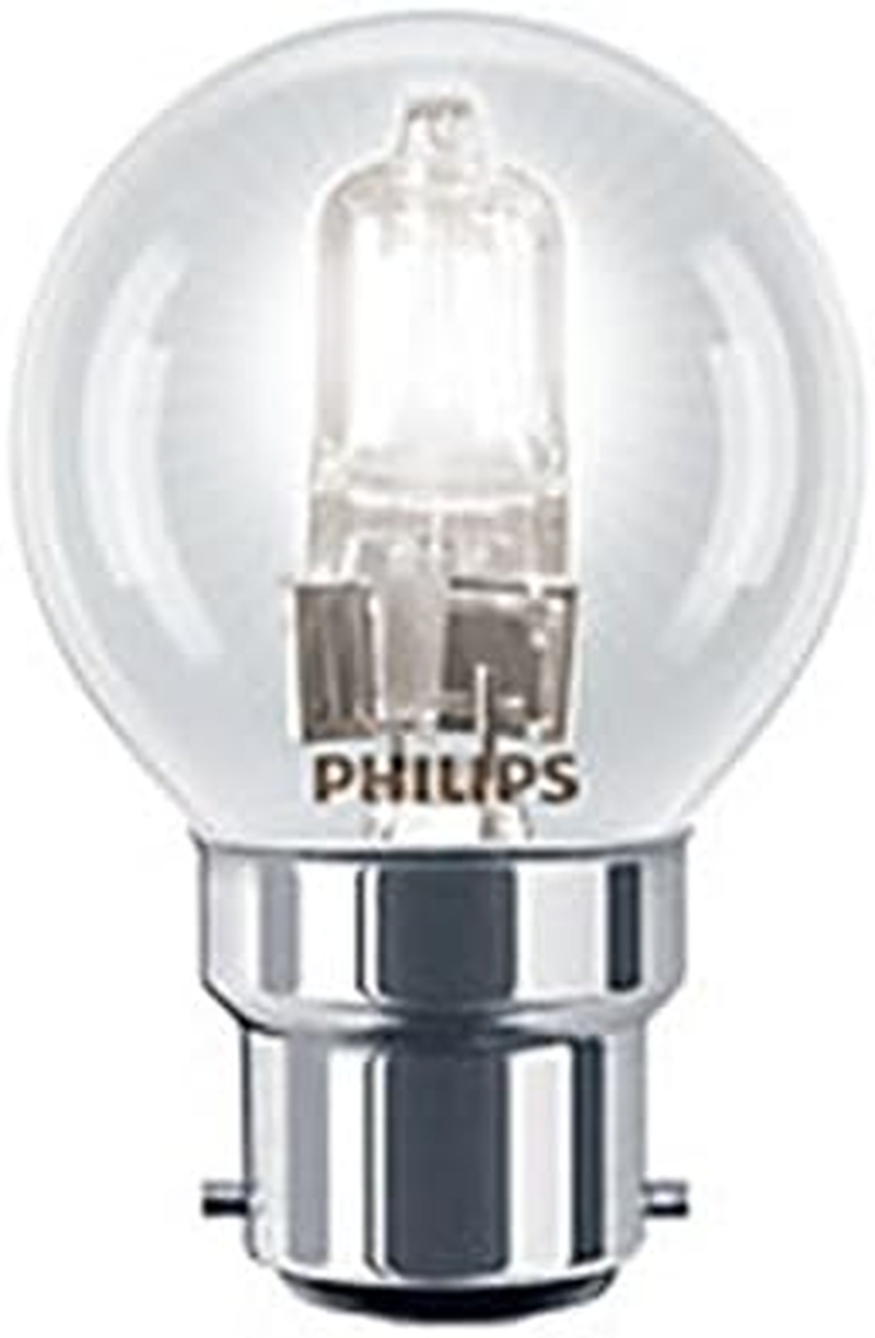 5 X Philips Eco Halogen 28W = 35 Watt BC B22 Bayonet Cap Halogen Golf Ball Mini Globe round Lamps Light Bulbs Dimmable