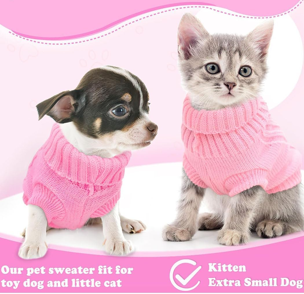 Idopick Knitted Dog Sweater for Small Medium Large Dogs, Cat Dog Winter Coat Warm Sweartershirts Outfits, Classic Pet Clothes Soft for Puppy Cats (S) image number 4