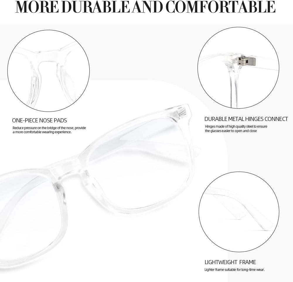 NZKNP Blue Light Glasses for Woman,Blue Light Glasses,Blue Light Glasses Men,Bluelight Glasses Womens,Fake Glasses image number 5