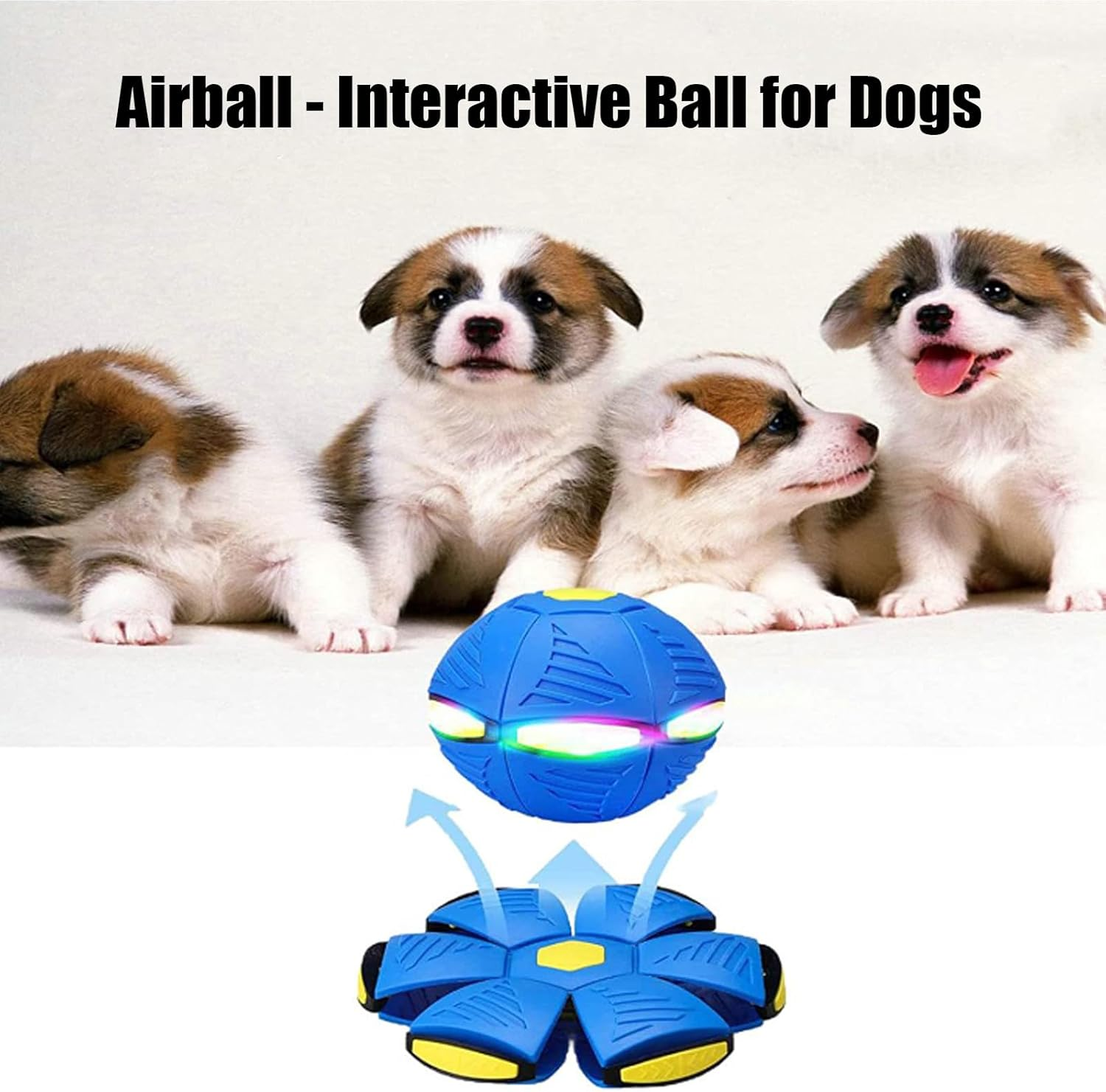 Jabron Interactive Ball for Dogs Airball,Wordly Deals Air Ball for Dogs,Doggie Disc Ball, Doggie Disk Ball, Bounce Pop Ball for Dogs, Best Gifts for Small Dogs-Red||No Light Model image number 5