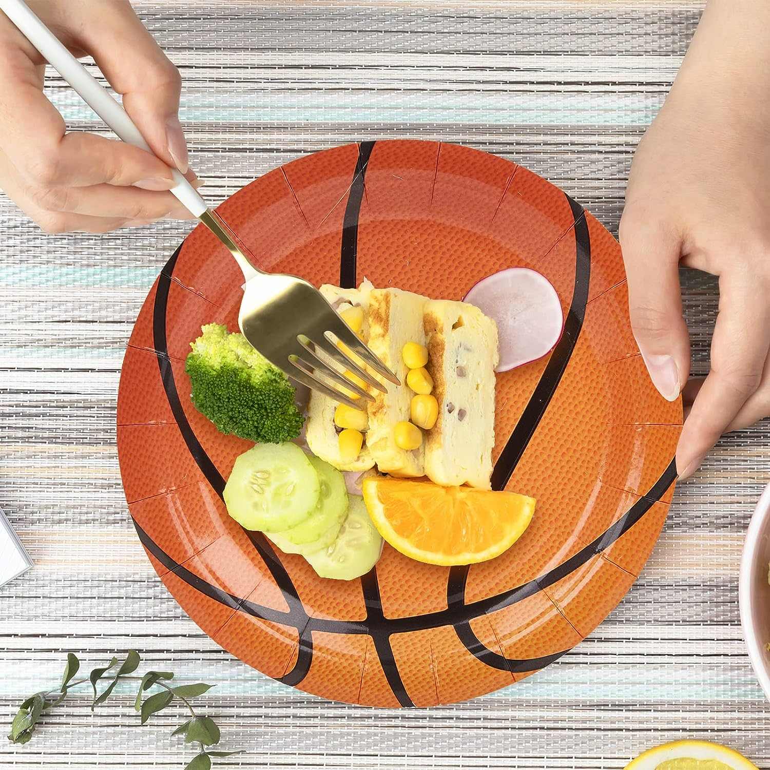 80 Pieces Basketball Birthday Cake Plates - 7 Inch Basketball Party Paper Plates Party Supplies - Baby Shower Decorations &ndash; Sports-Themed Party Tableware image number 4