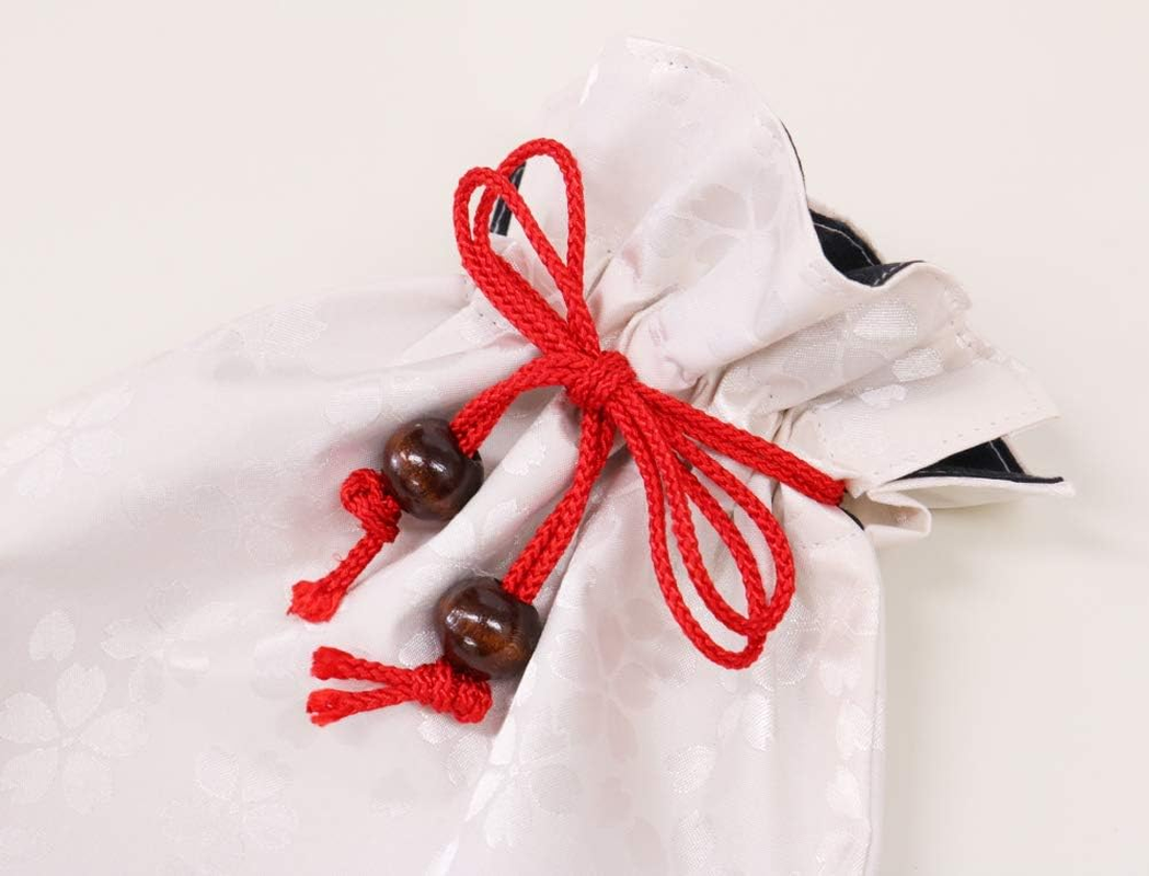 Matsumi Craft Goshuin Stamp Book Holder, Drawstring Bag, 7.5 X 10.6 Inches (19 X 27 Cm), Cherry Blossom, White image number 6