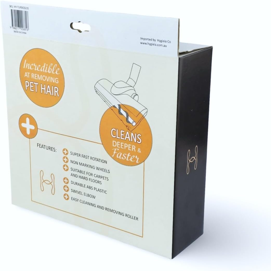 Hygieia Whirlwind Universal Turbo Brush for 32Mm & 35Mm Rod Vacuum Cleaners - Powerful Air Driven Carpet & Hard Floor Attachment - Compatible with Hoover, Miele, Electrolux, LG, and More