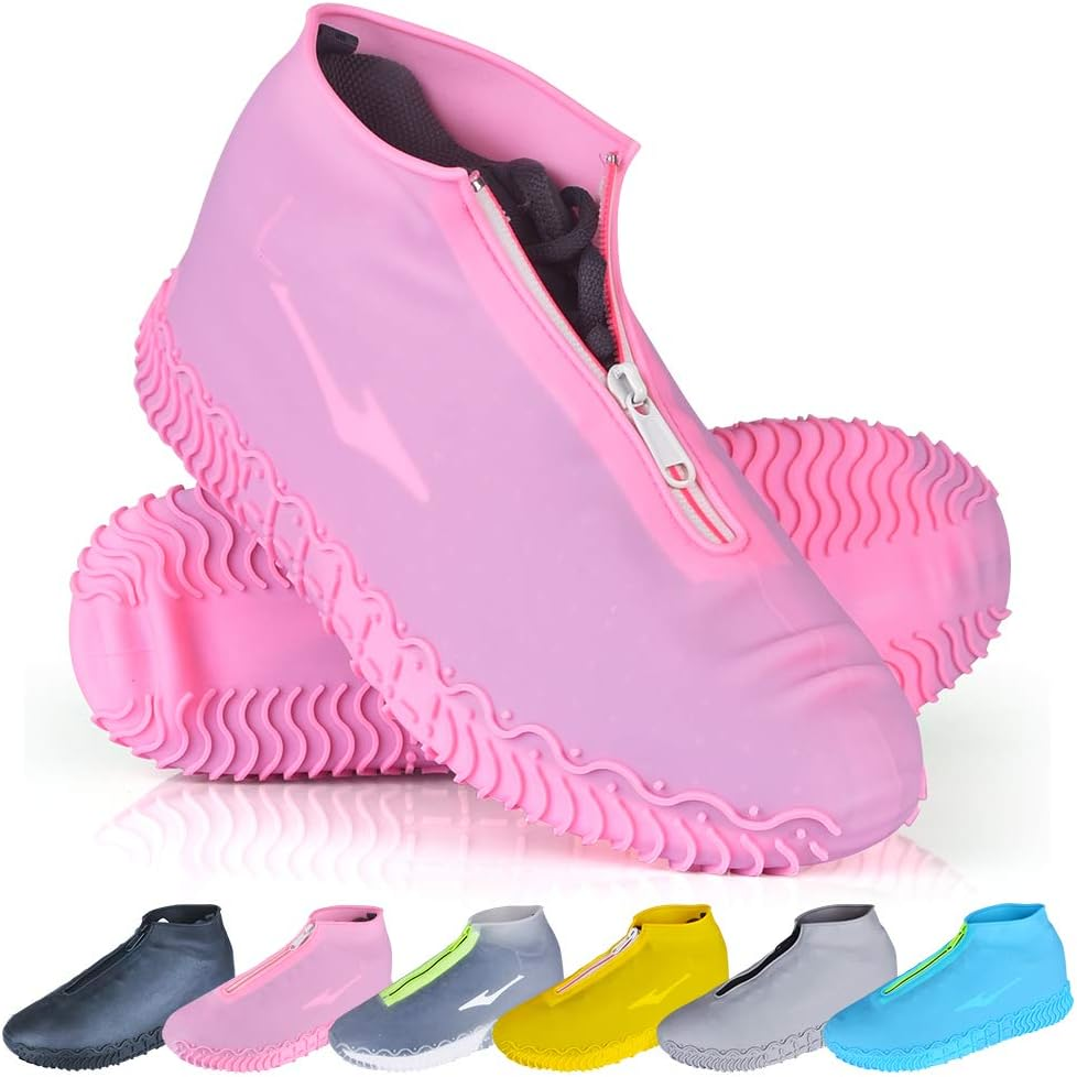 Ydfagak Waterproof Shoe Covers, Reusable Foldable Not-Slip Rain Shoe Covers with Zipper,Shoe Protectors Overshoes Rain Galoshes for Men and Women image number 6