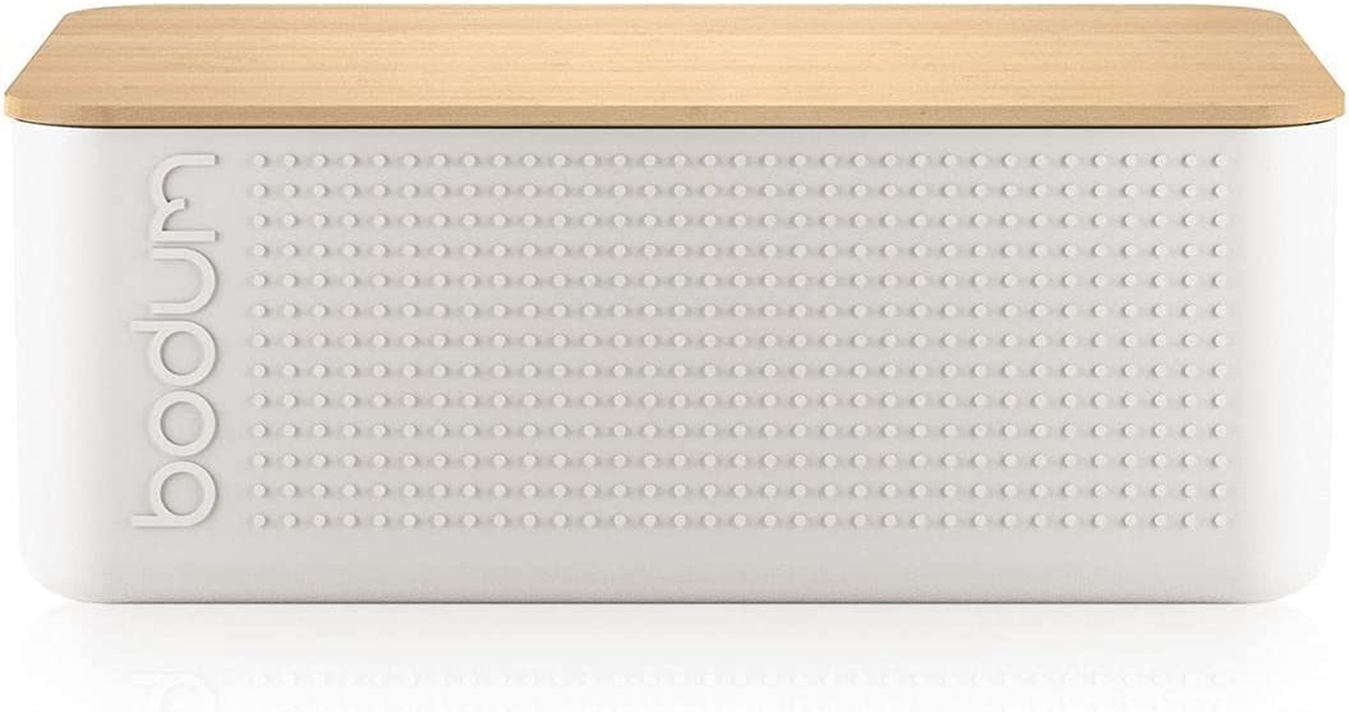 Bodum Bread Box with Cutting Board, Black, 11555-01, Large