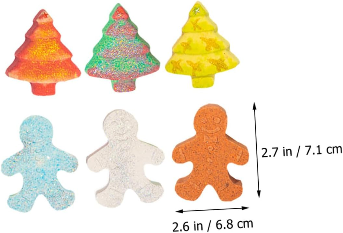 SEWOART 6Pcs Gingerbread Man Bath Salt Christmas Bathing for Boys and Girls Portable Fragrance Bathing for Relaxation and Skin Moisturizing for Holiday Celebrations image number 3