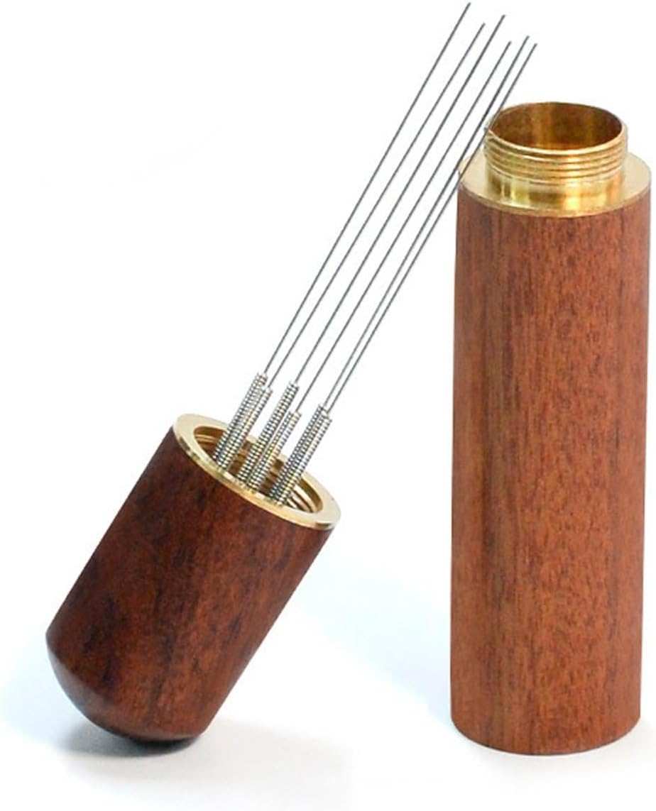 Espresso WDT Tool Coffee Stirring Distributor, Upgraded 6 Needle 0.3Mm Espresso Needle Tool with Stainless Steel Pins for Even Extraction Home Barista Cafe Use