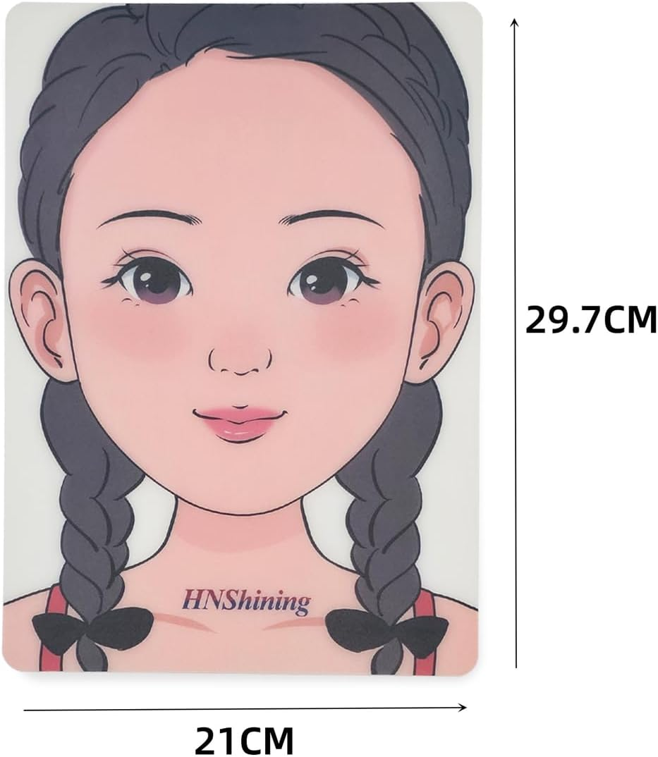 Face Painting Practice Board,Face Paint Board for Practise,Reusable Face Painting Exercise Template,Makeup Painting Tool (Girl)