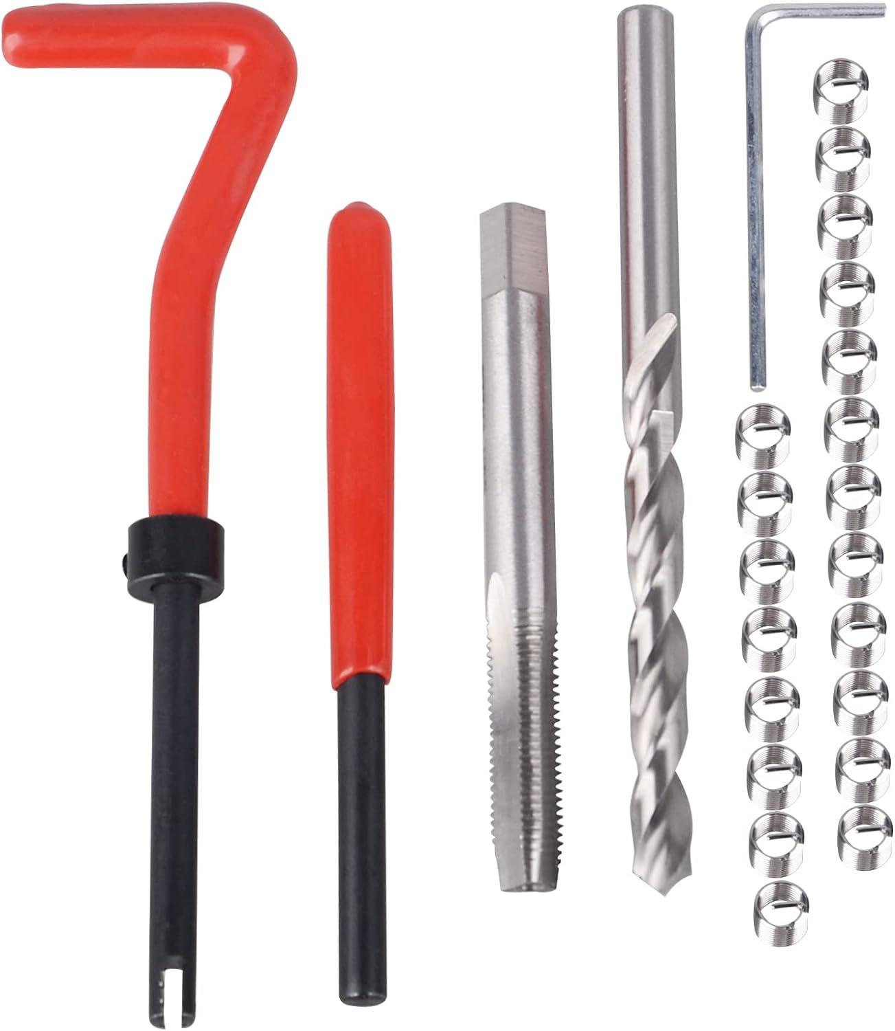 DAYUAN Details about UK New 25 Piece PC Thread Repair Insert Kit M7 X 1.0Mm Helicoil Compatible Hand Tool Set for Auto Repairing image number 5