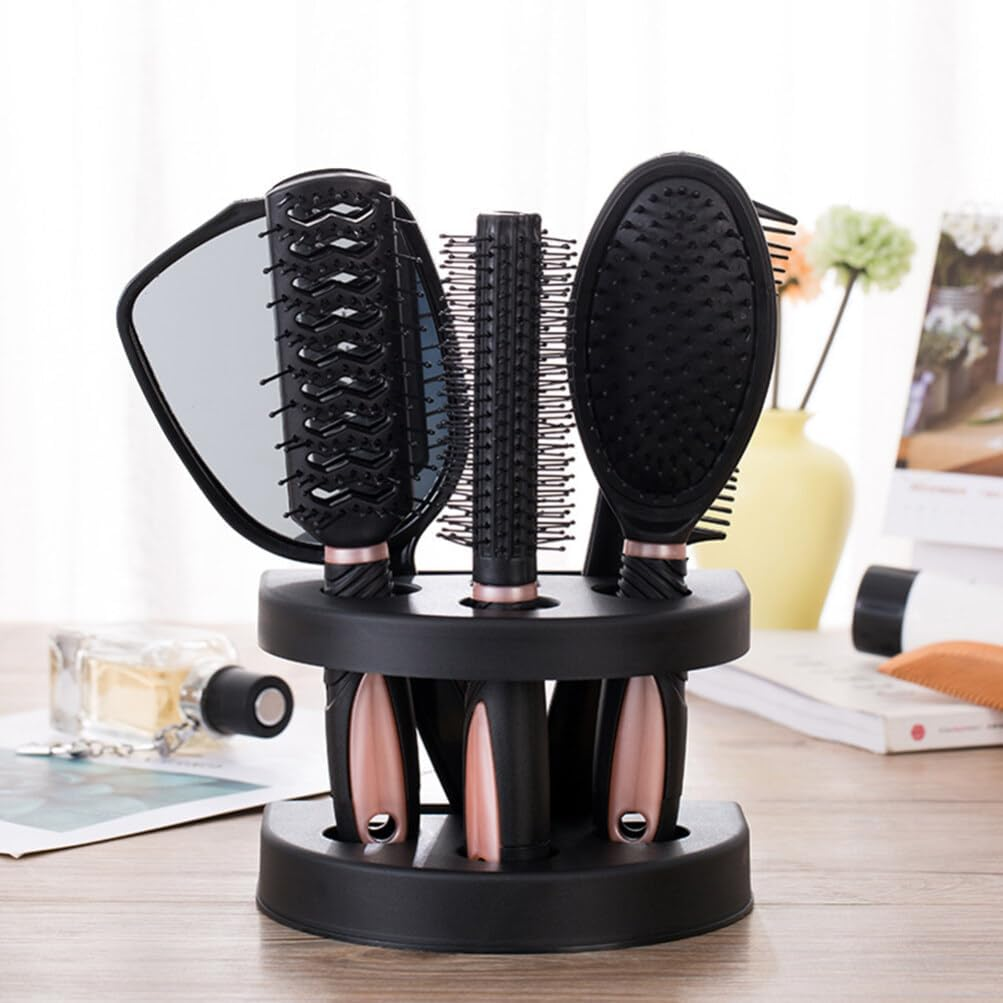 5 Piece Mirror Hair Comb Set with 5 Hair Brushes for Women Styling Comb Hair Styling Tools Professional Hairdressing Salon Hair Comb and Mirror Kits Haircut Comb Set Brush for Curly Hair Major image number 5