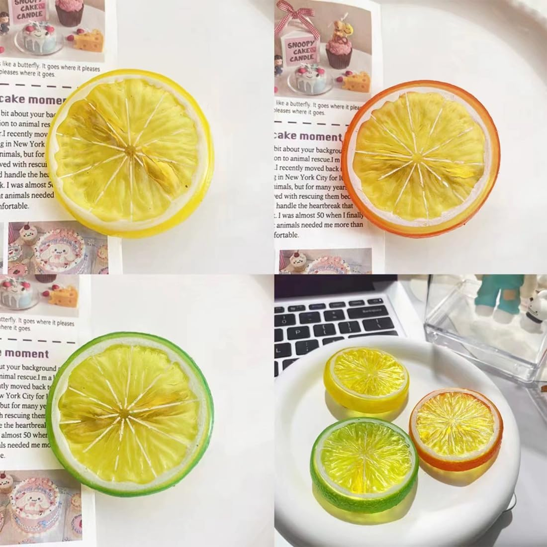 LQIOACU Hair Clips Yellow Hair Clips Girls Women Cute Fruit Hair Accessories for Carnival Party Pack of 6, Bronze, Medium image number 3