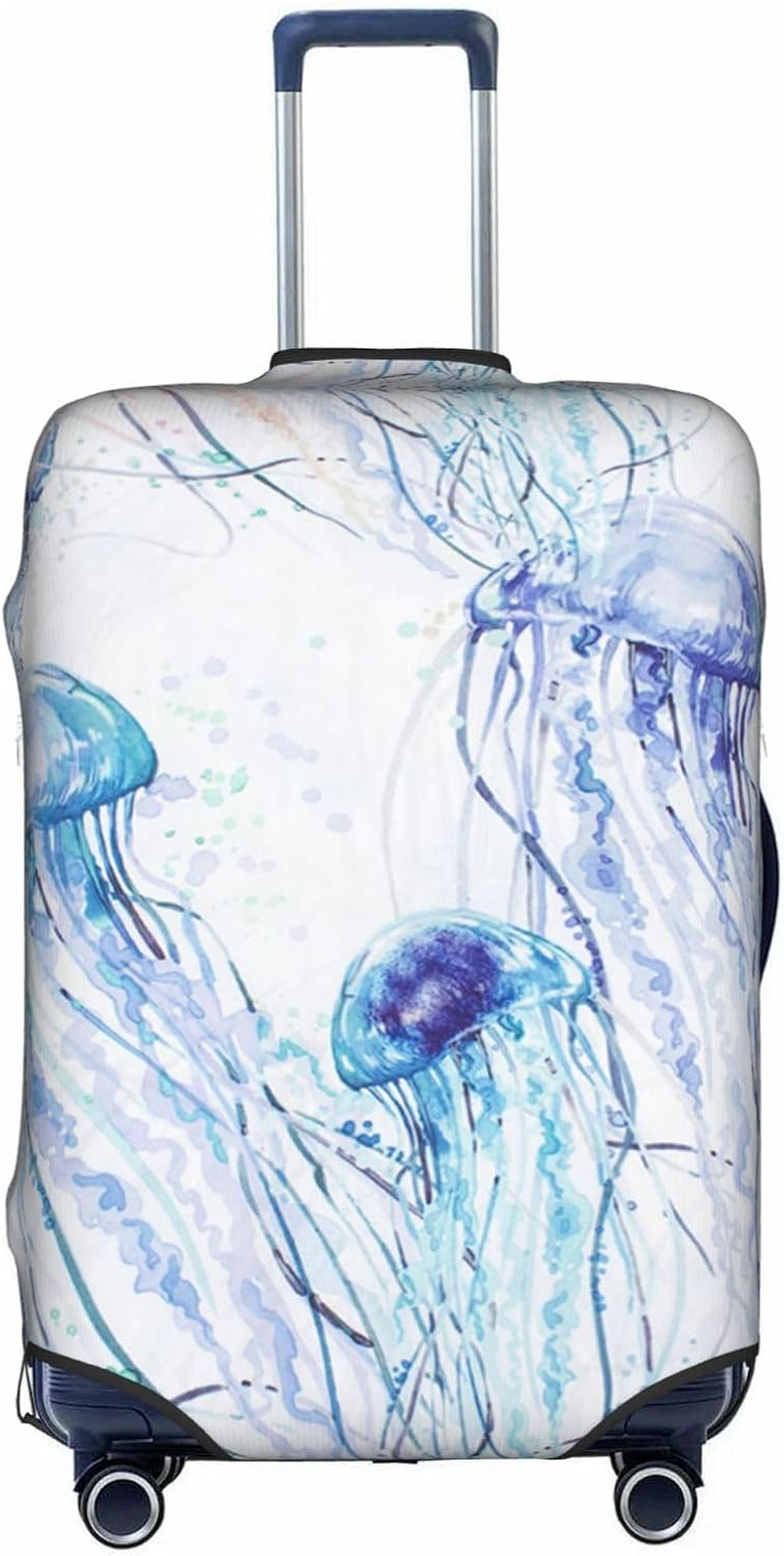 Obabo White Parttern Travel Luggage Cover,Washable Suitcase Cover Protector Anti-Scratch Suitcase Cover Fits 18-32 In, Jellyfish, M image number 6