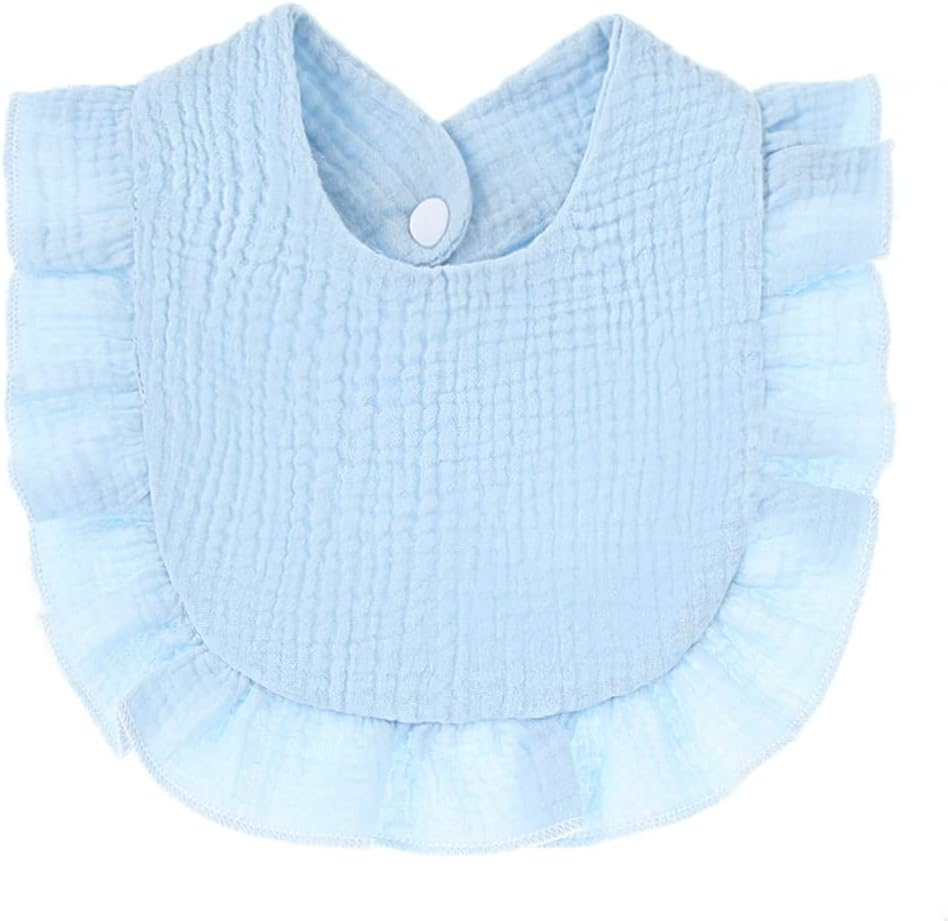 4 PACK Solid Muslin Baby Drool Bibs Set for Unisex Boys Girls Cotton Adjustable Teething Feeding Drooling Bibs