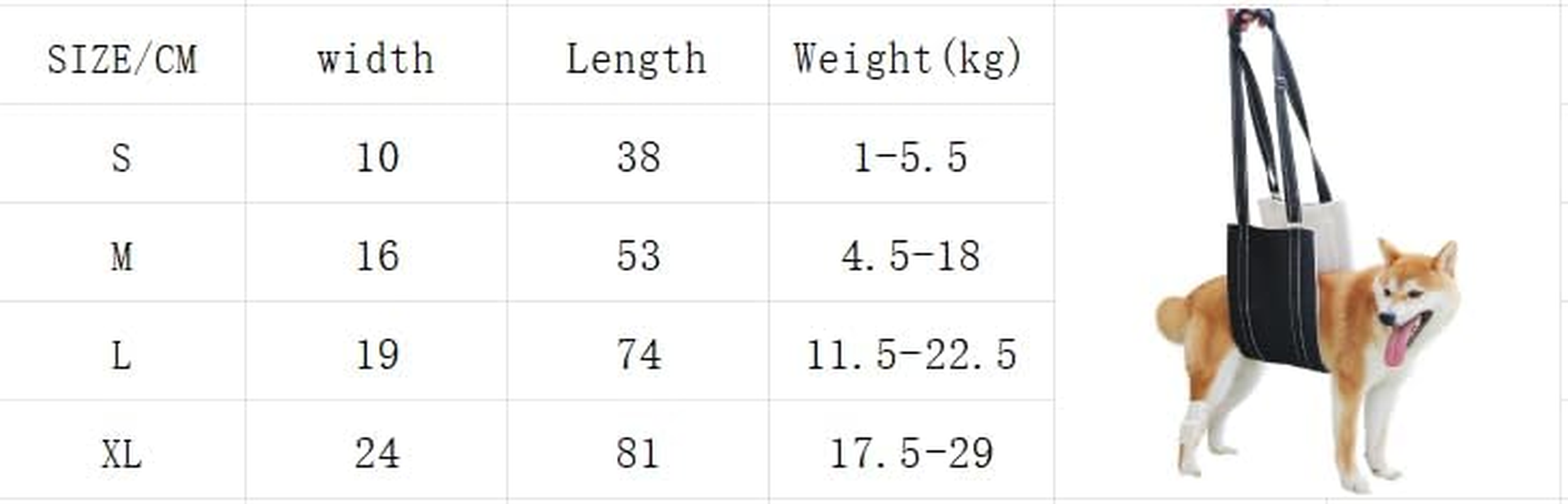 Dog Sling for Large Dogs Hind Leg Support- Dog Lift Harness with Handle for Lifting Back Legs,Portable Dog Sling Carrier (Black, L) image number 4