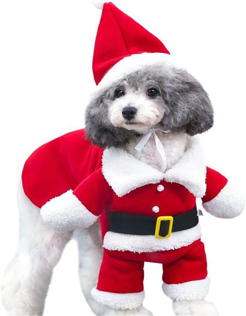 CENZICOM Pet Christmas Costumes Dog Cat Christmas Santa Suit Pet Cosplay Costumes (X-Large) image number 1