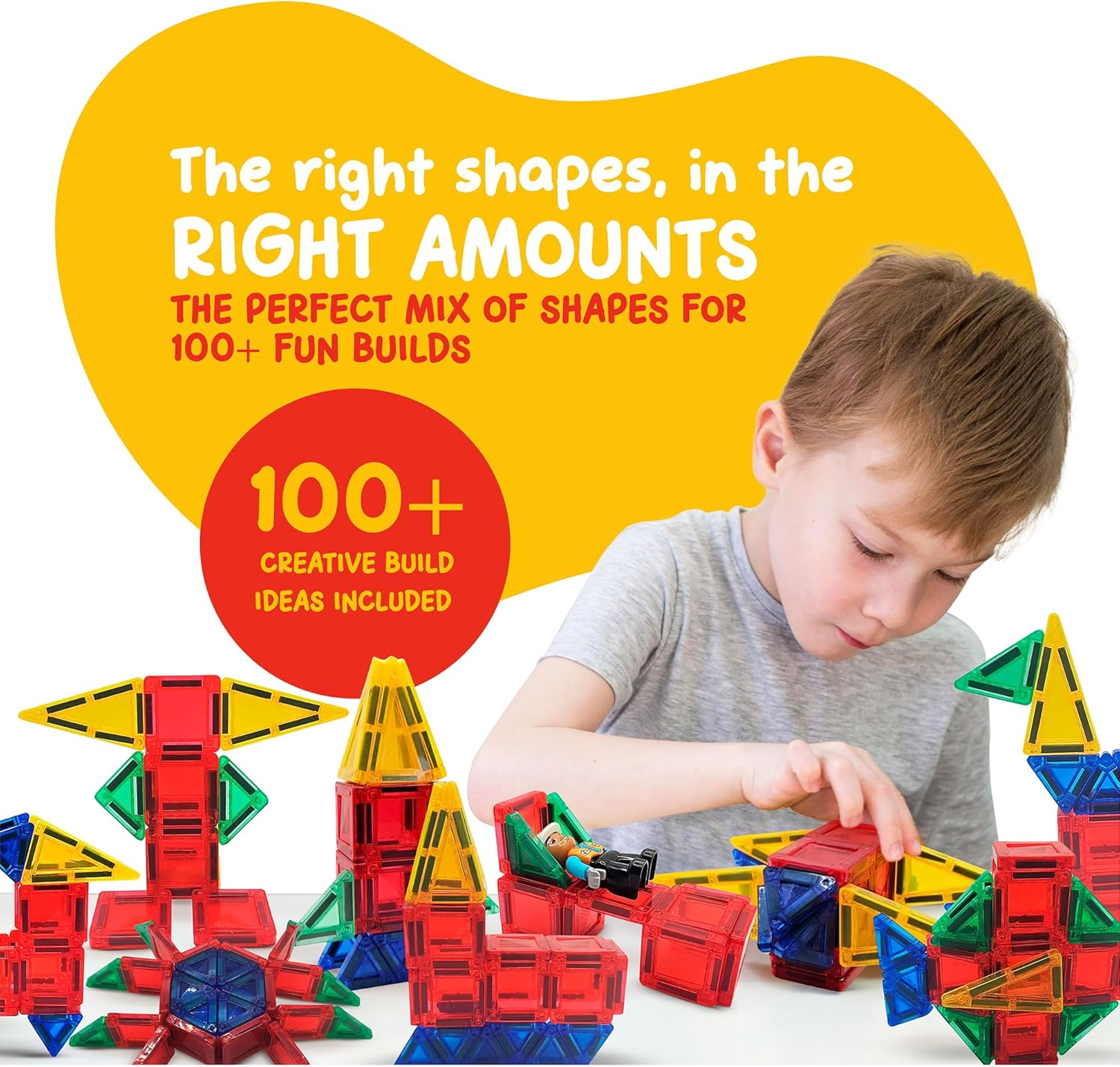 KANGATOTS Travel Premium Mini Magnetic Tiles 40 Piece Set Travel Toy for Kids | Children'S Toys & Games for On-The-Go Play | Educational Toys for 3 Year Old and up | Endless Fun with Magnets | image number 2