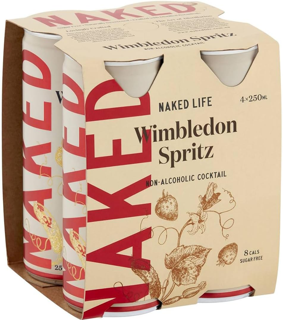 Naked Life Non-Alcoholic Wimbledon Spritz 4 Pack (4 X 250Mls). Refreshing Non Alcoholic Cocktail with Distilled Botanicals. Sugar Free, Low Calorie & Australian Made Non Alcoholic Drinks image number 3