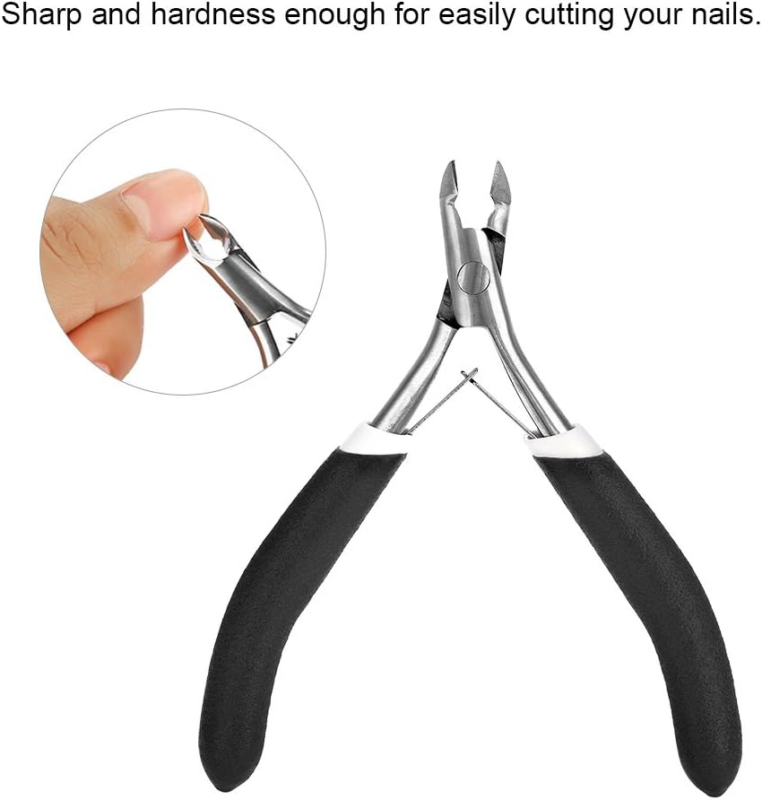 Cuticle Nippers, Professional Stainless Steel Cuticle Scissors, Perfect Nail Care Tool for Manicure and Pedicure at Home/Spa/Salon (Black) image number 4