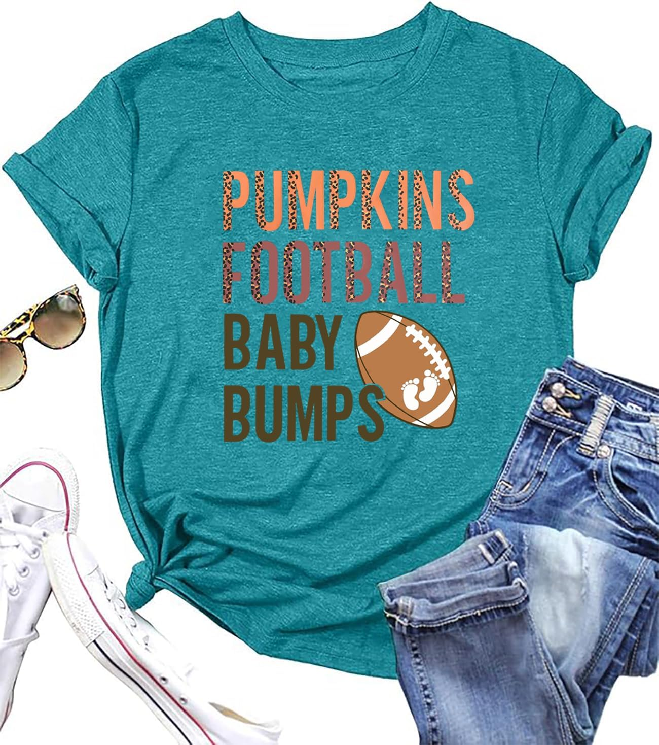 Pumpkins Football Baby Bumps Shirt Women Maternity Tshirt Pregnancy Announcement Shirts Fall Expecting Mom Gifts Top