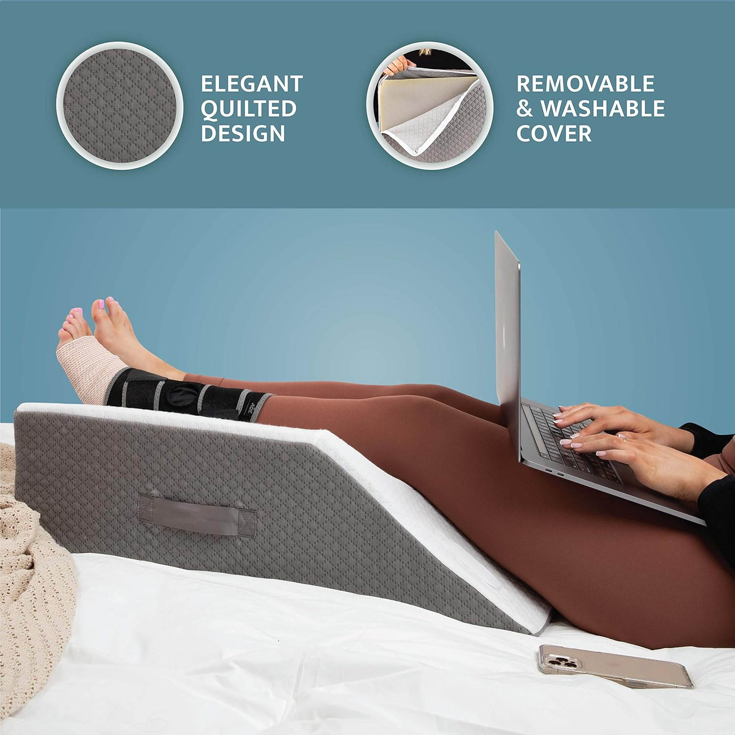 Kolbs Double or Single Leg Elevation Pillow | Post Surgery Leg Pillow (Double Leg) image number 1