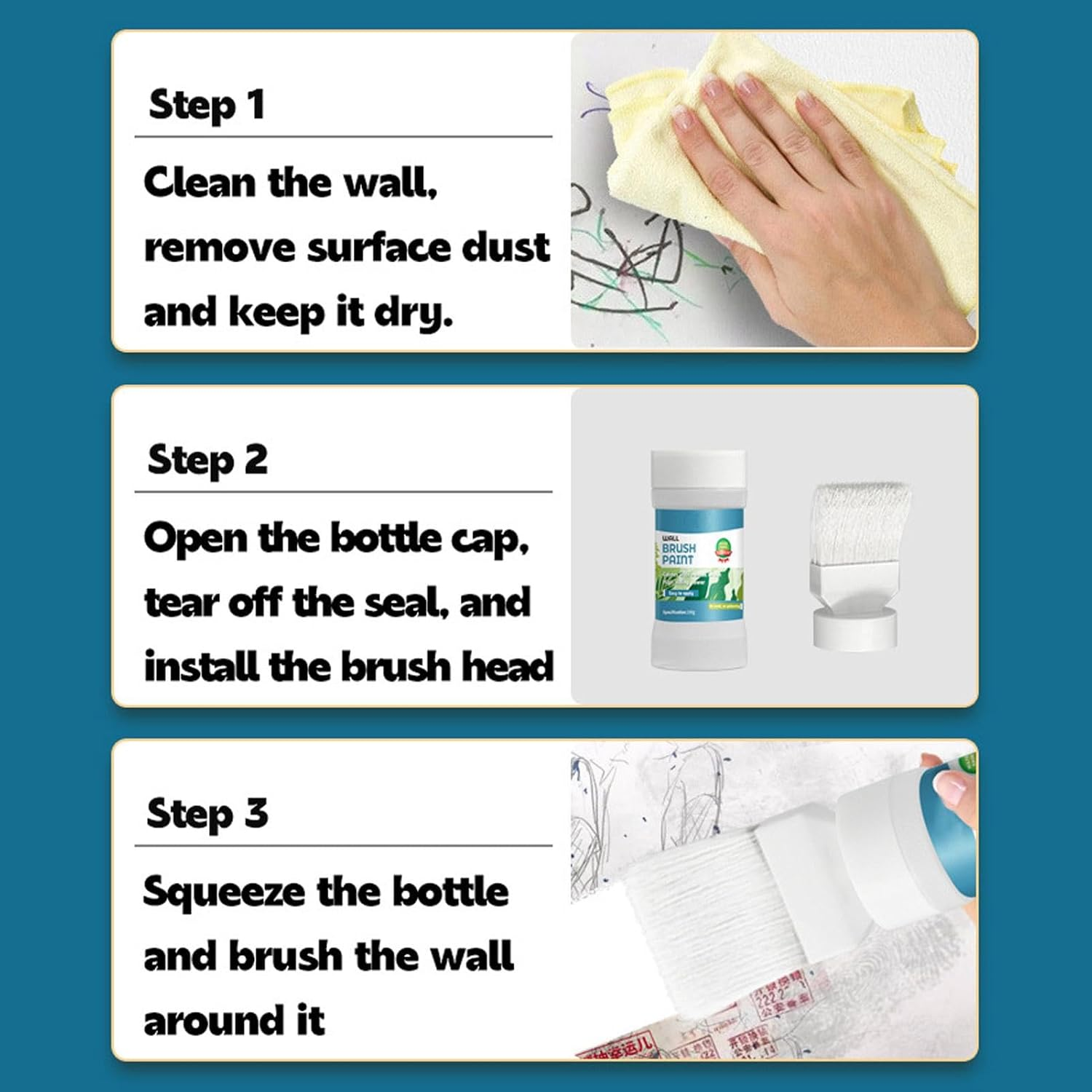 Wall Paint White Touch up Paint for Walls | Wall Repair Tool Scratch Repair White Paint | Stain Remover, Quick Drying Paint Touchup, Brush for Walls, Effortless Cleaning