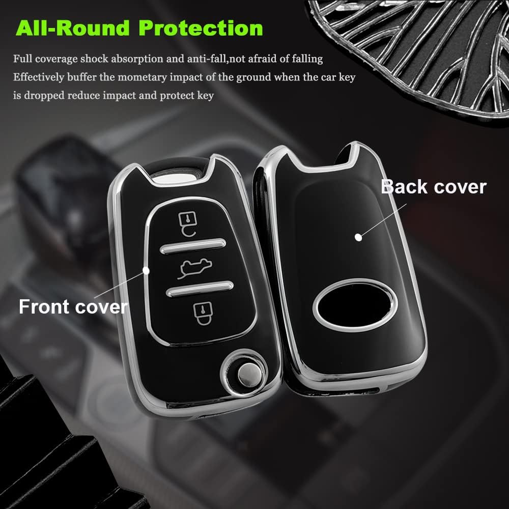 HIBEYO Key Fob Cover Compatible with Hyundai Verna Elantra Sportage Carens Forte Avante K2 K5 SONATA8 Ix35 I30 Accessories image number 3
