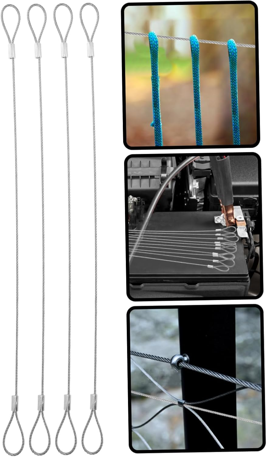 HOMOBABE 10Pcs Heavy Duty Security Cable Wire Rope Stainless Steel Safety Luggage Strap for Trail Camera Lock and Outdoor Use image number 3