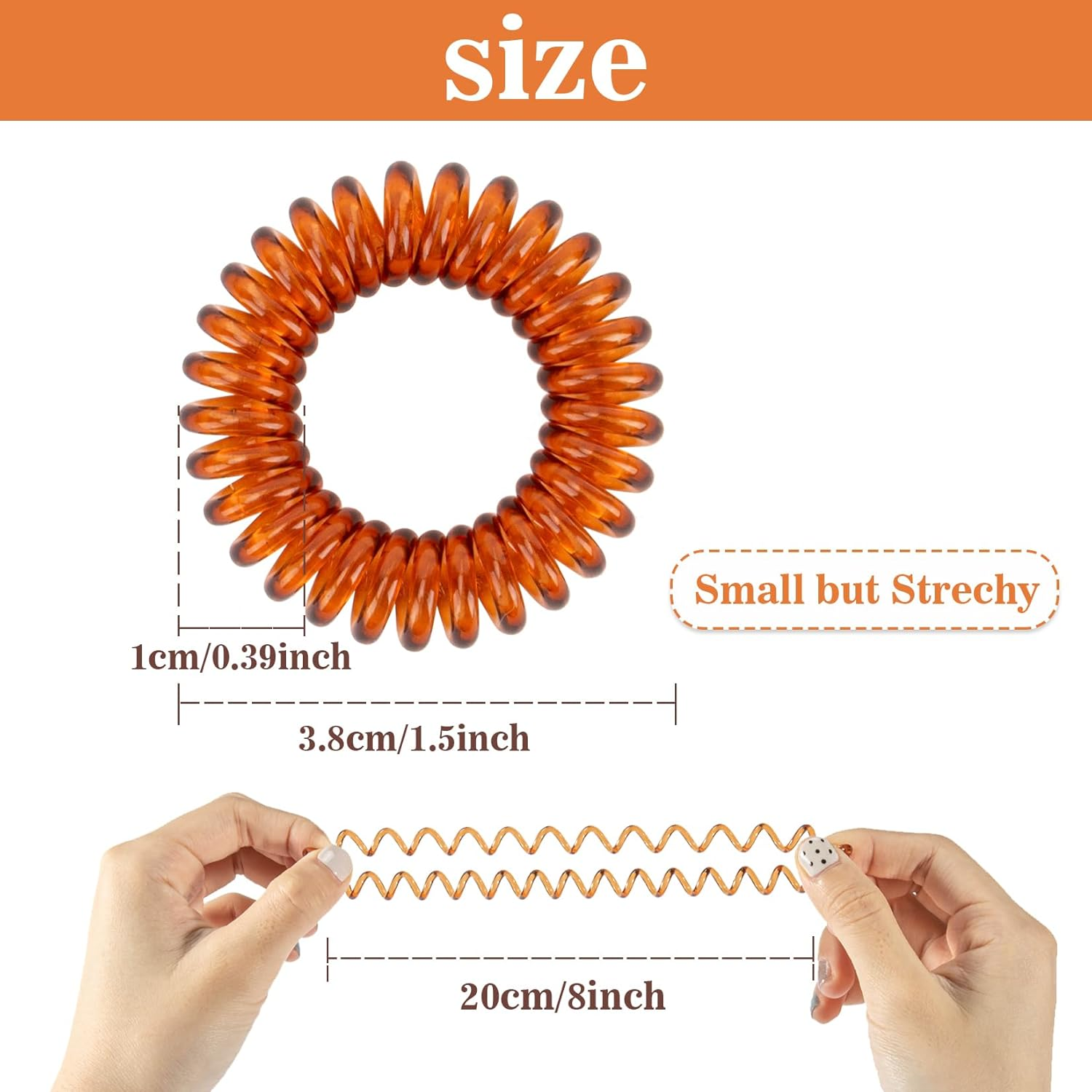 MAQIHAN 40 Pack Spiral Hair Ties - Telephone Cord Hair Ties,Coil Hair Ties for Women Girls Kids Teens,Teleties Hair Scrunchies for Long Hair,Spiral Ponytail Holders for Thick Hair,Elastic Waterproof Cord Hair Coils Accessories, Neutral Colors image number 1