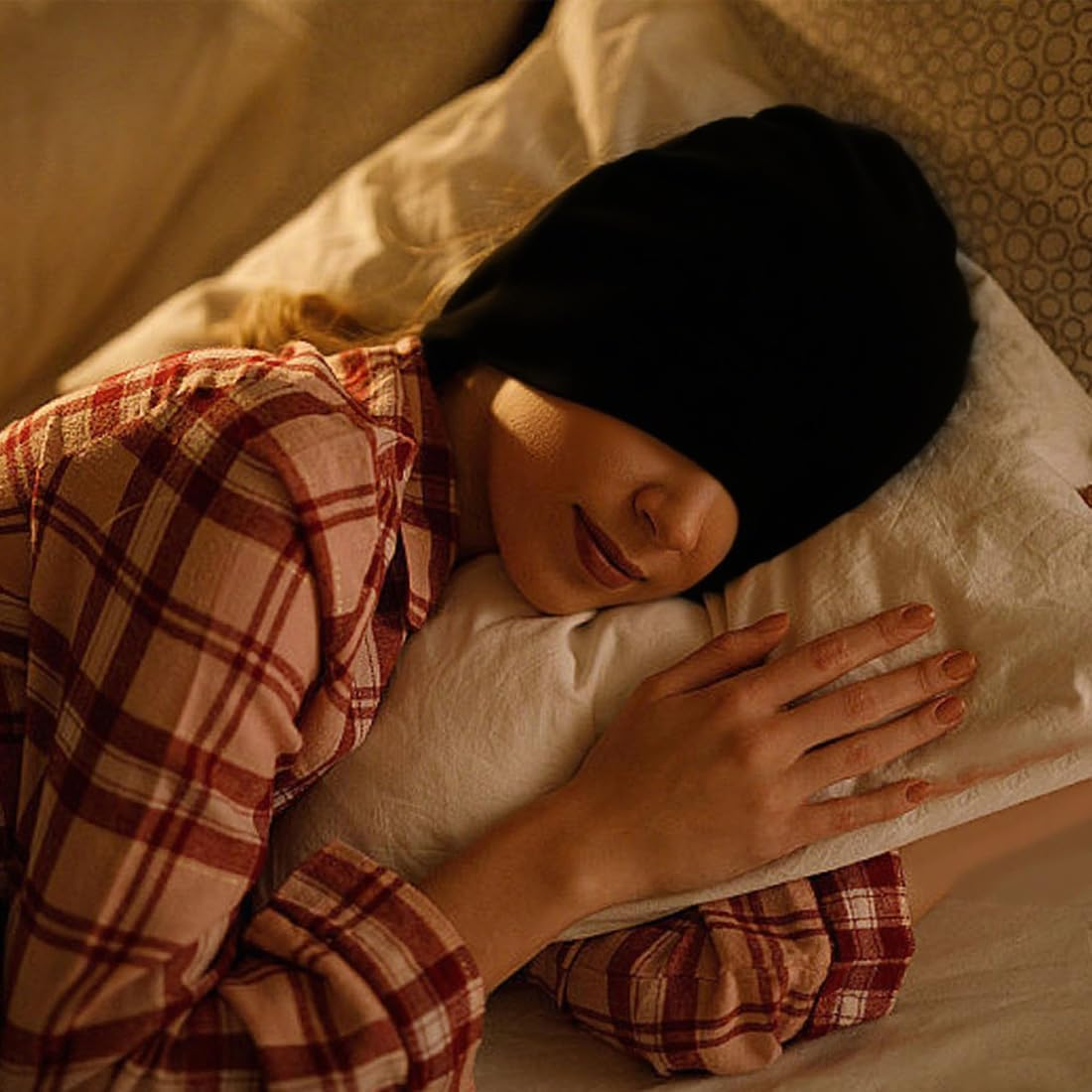 Sleeping Cap, 1 Piece, Double Layer, Lightproof with Eye Protection, Ideal for Postpartum and Elderly Sleeping image number 6