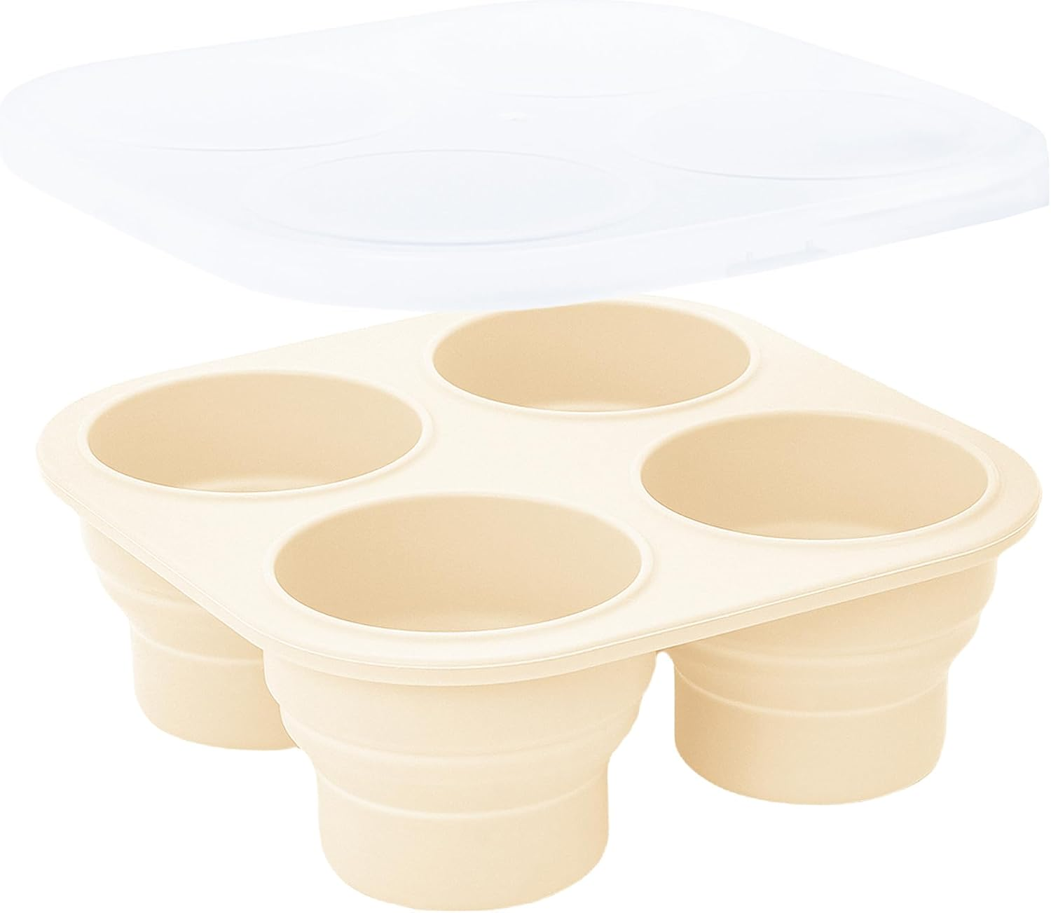 Stackable Baby Food Storage Containers with Lid Perfect Silicone Baby Food Freezer Tray Baby Breastmilk Popsicle Molds for Teething DIY Homemade Baby Food, Vegetable & Fruit Purees White image number 3